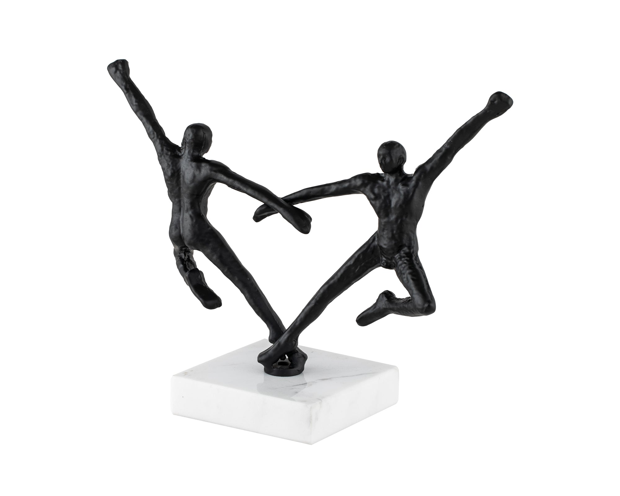 Rondo Sculpture - Blackened Cast Iron, White Marble