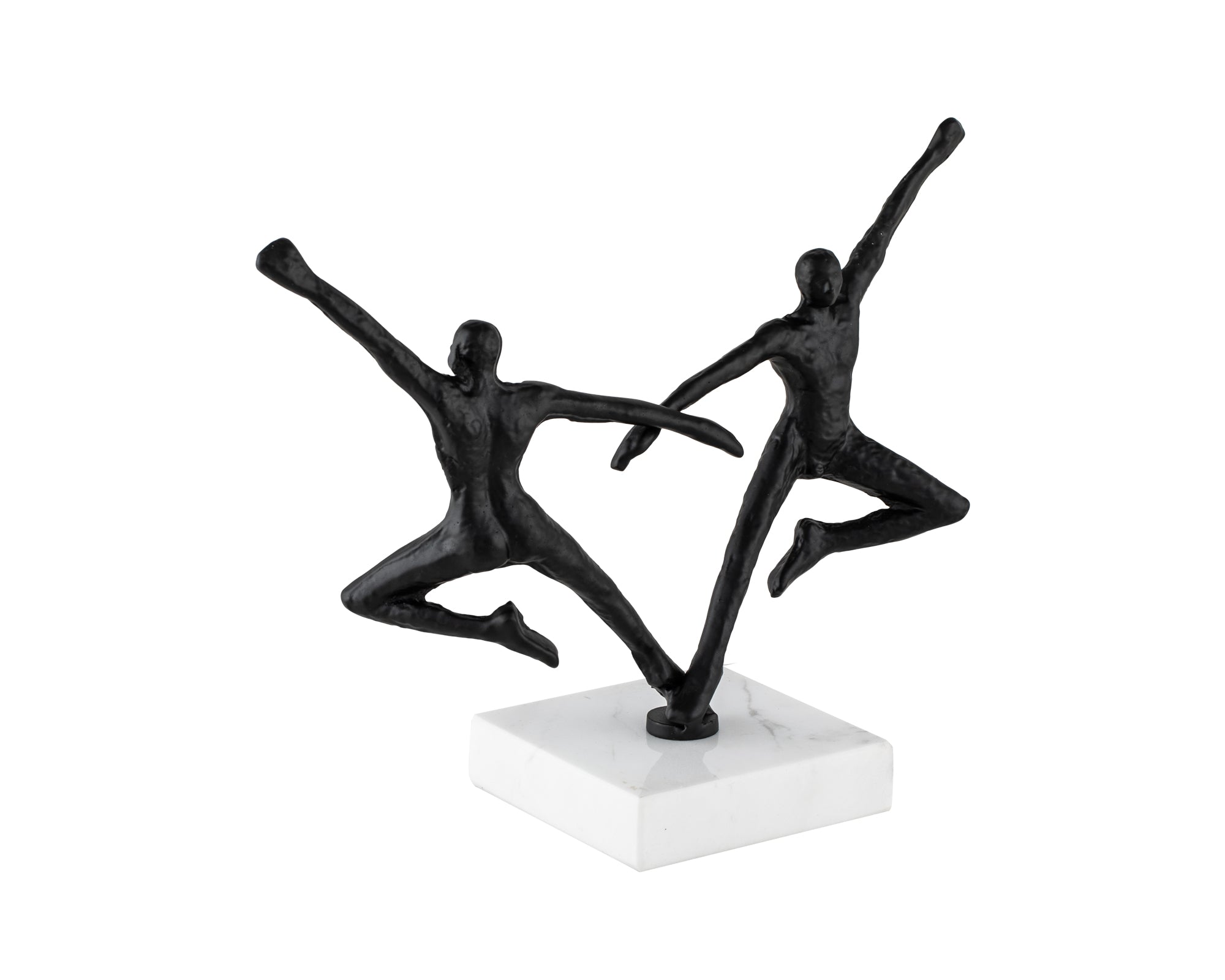 Rondo Sculpture - Blackened Cast Iron, White Marble