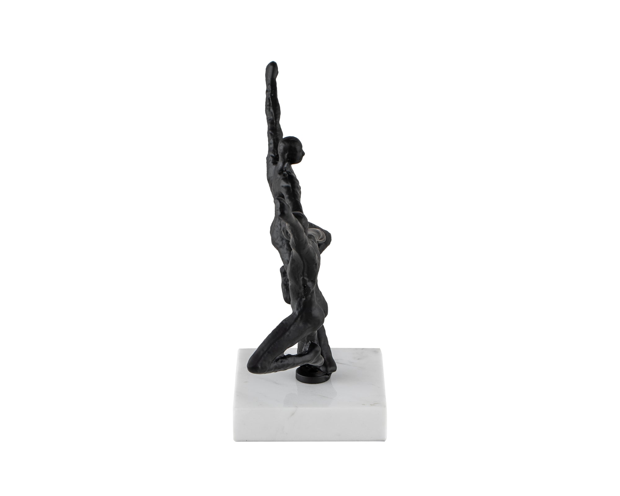 Rondo Sculpture - Blackened Cast Iron, White Marble