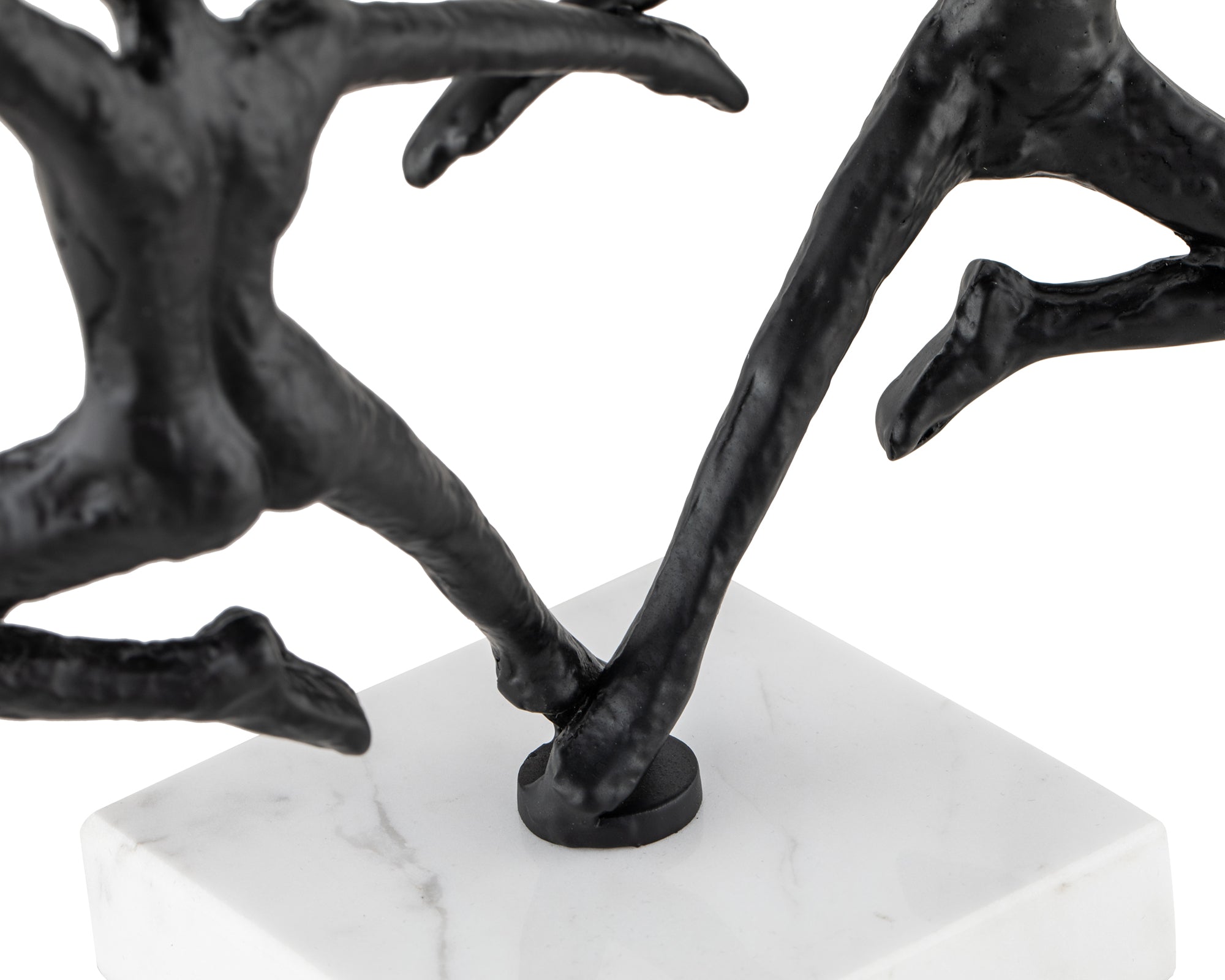 Rondo Sculpture - Blackened Cast Iron, White Marble