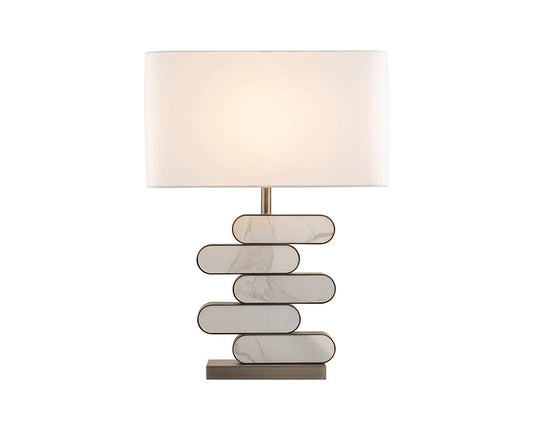 Twist Table Lamp - Bronze Finish, White Marble