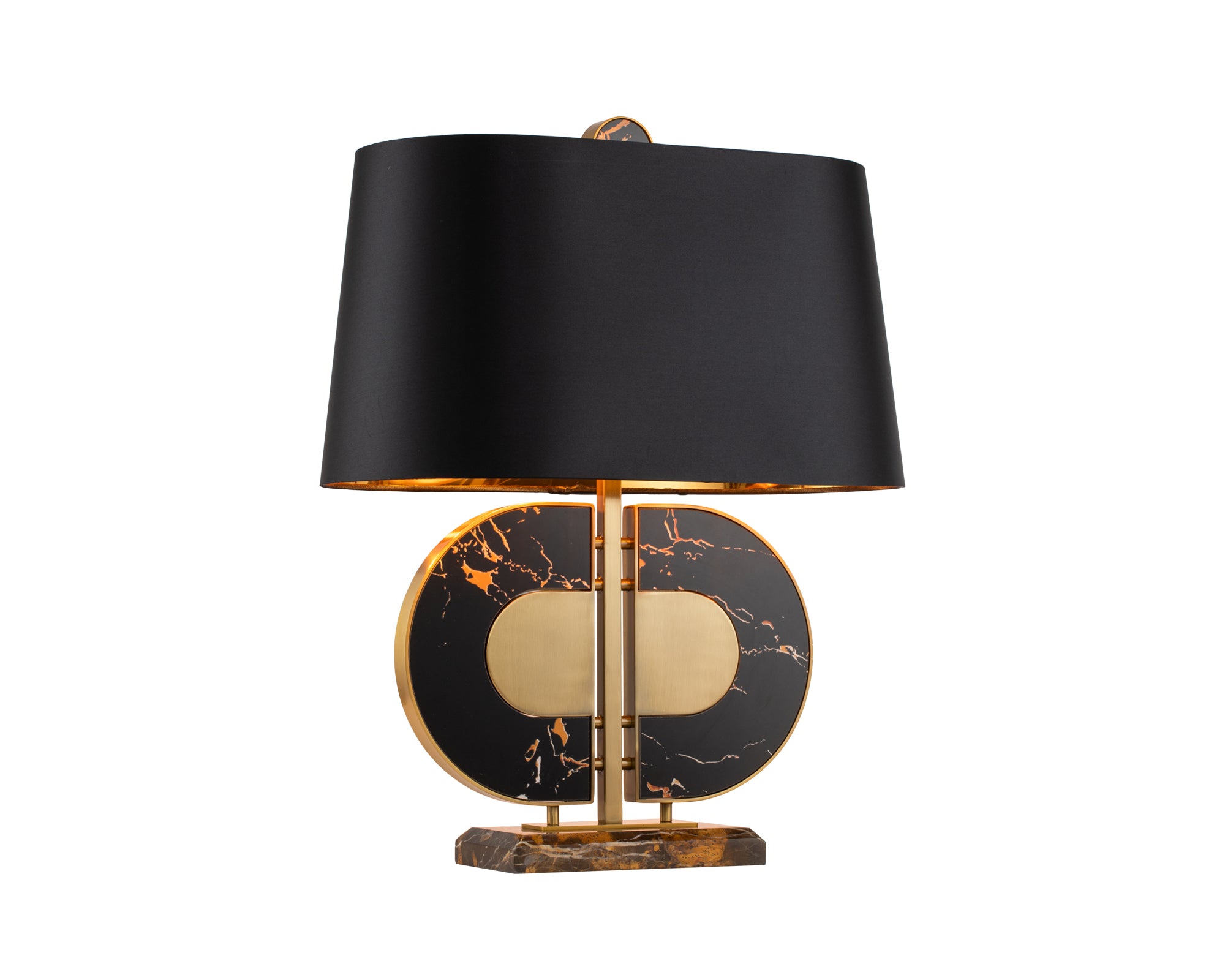Coleman Table Lamp - Brown Marble/Brushed Brass