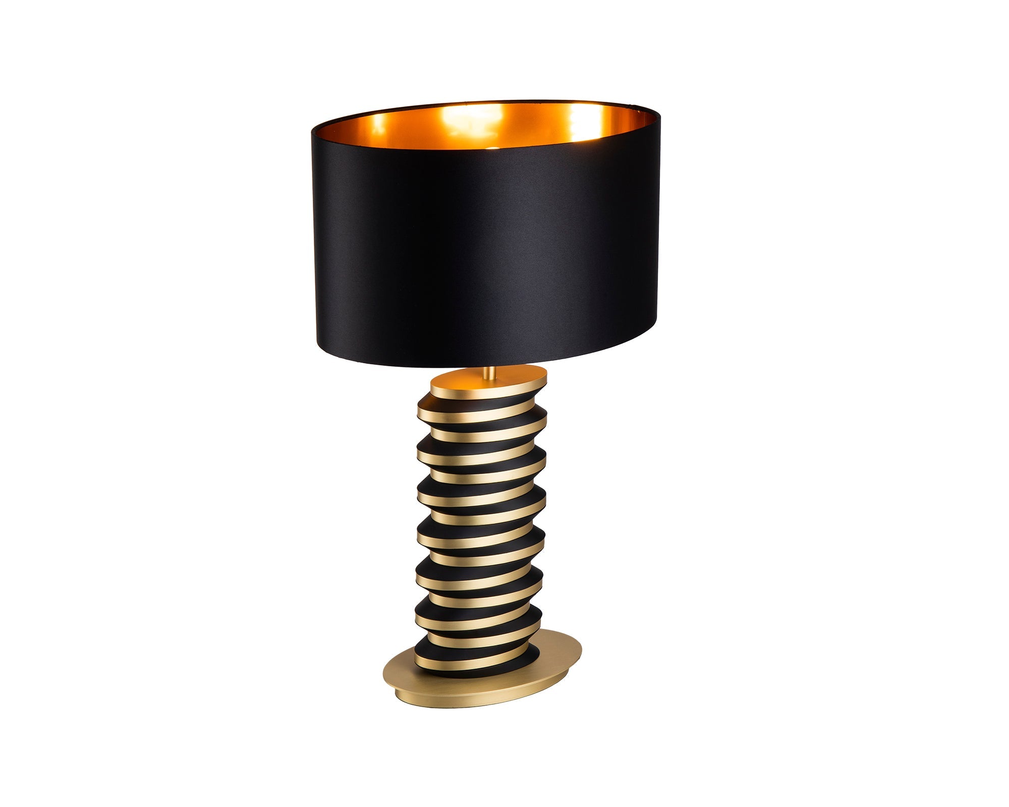 Jacquard Table Lamp - Brushed Brass, Matt Black