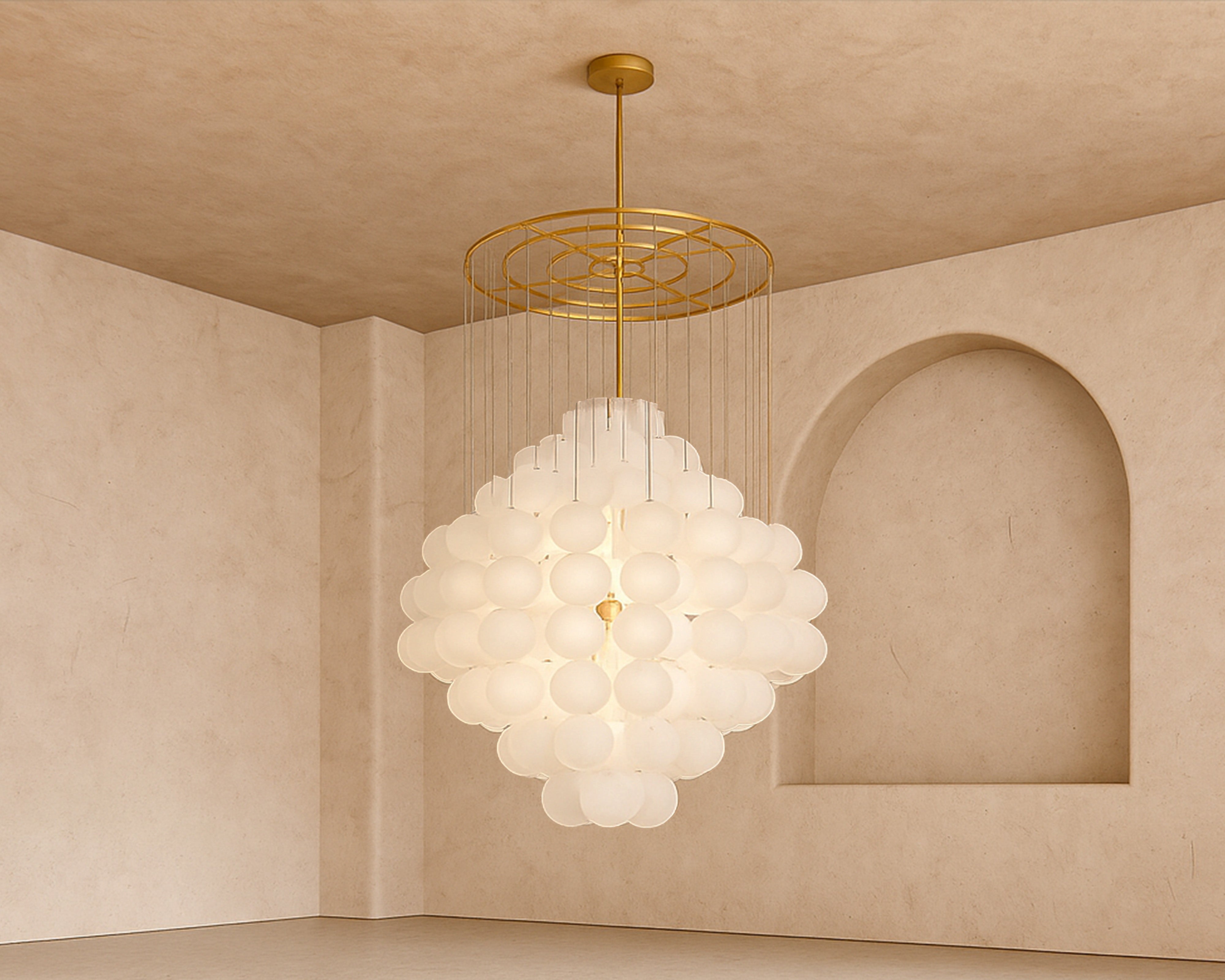 Moon Chandelier - Antique Brushed Brass