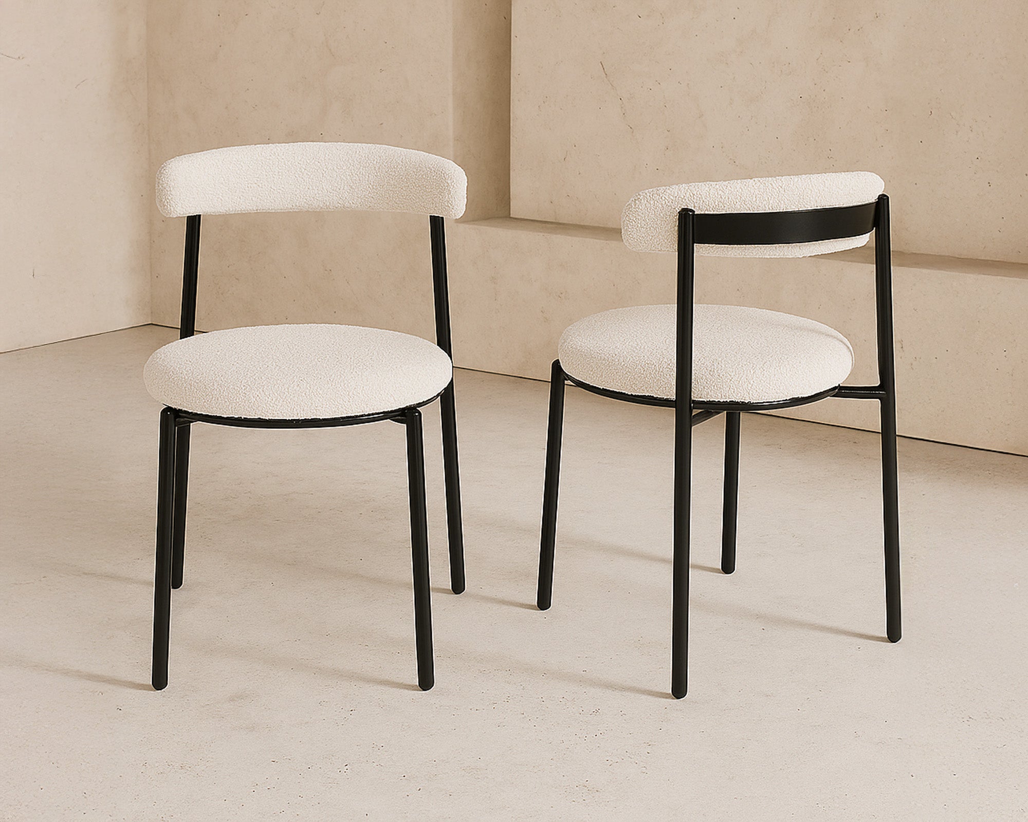 Nook Dining Chair (set of 2) - Boucle Sand