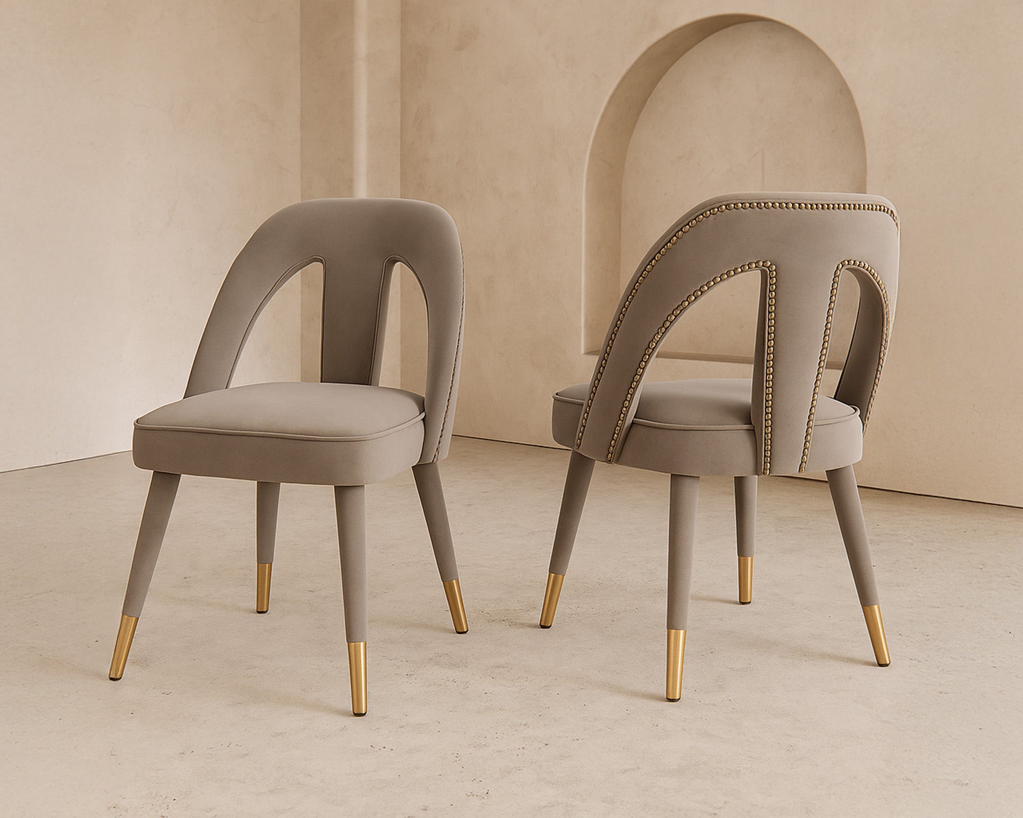 Pigalle Chair - Kaster Light Grey (set of 2)