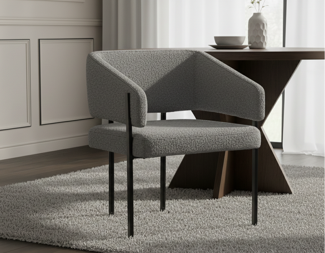 Tatler Dining Chair (S) - Boucle Grey