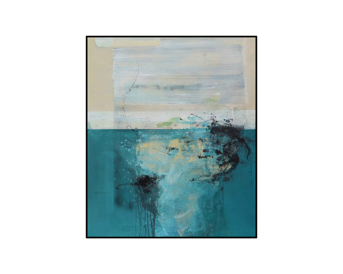 Allie Painting - Blue/Beige