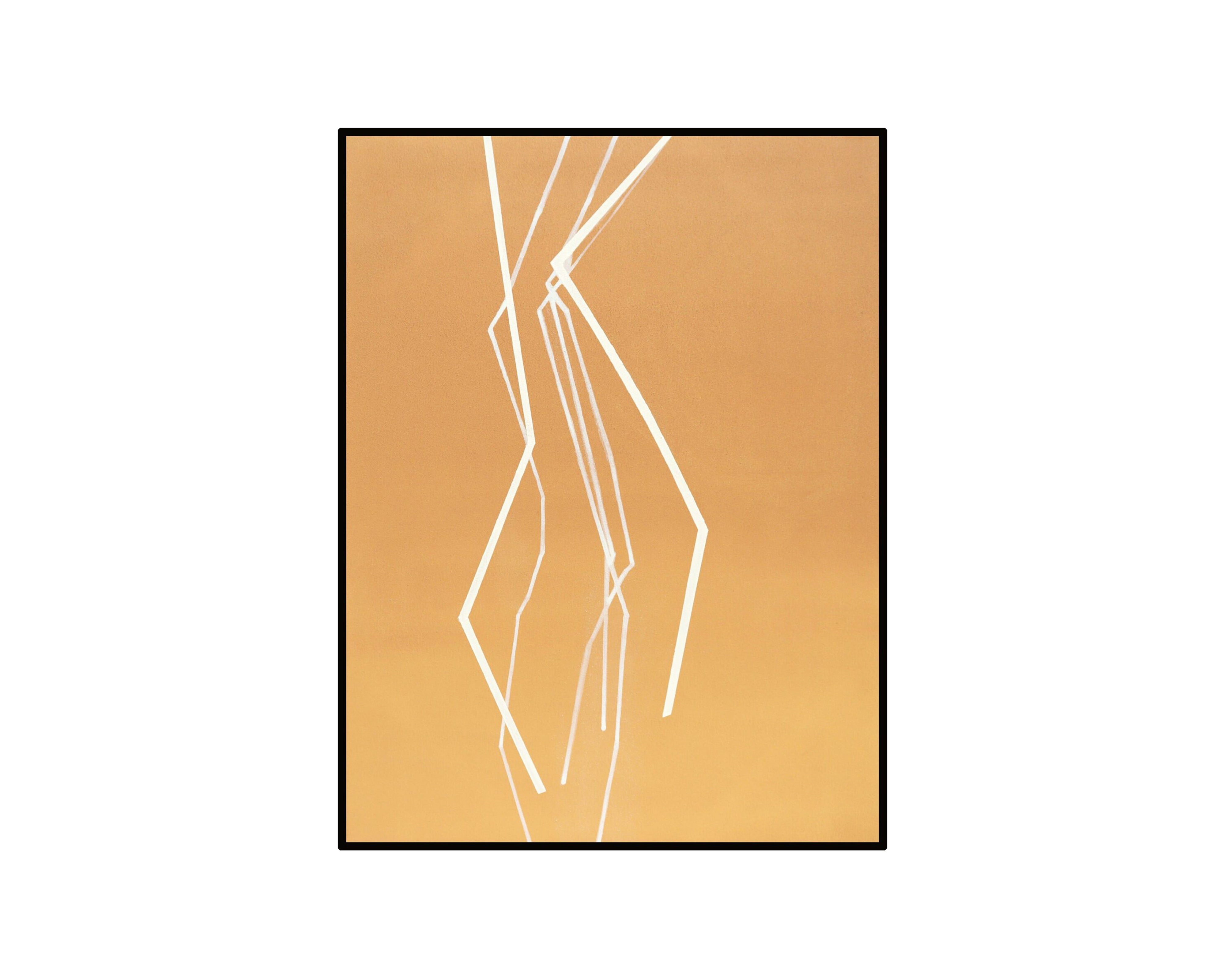 Fractal Oil Painting - Orange and White