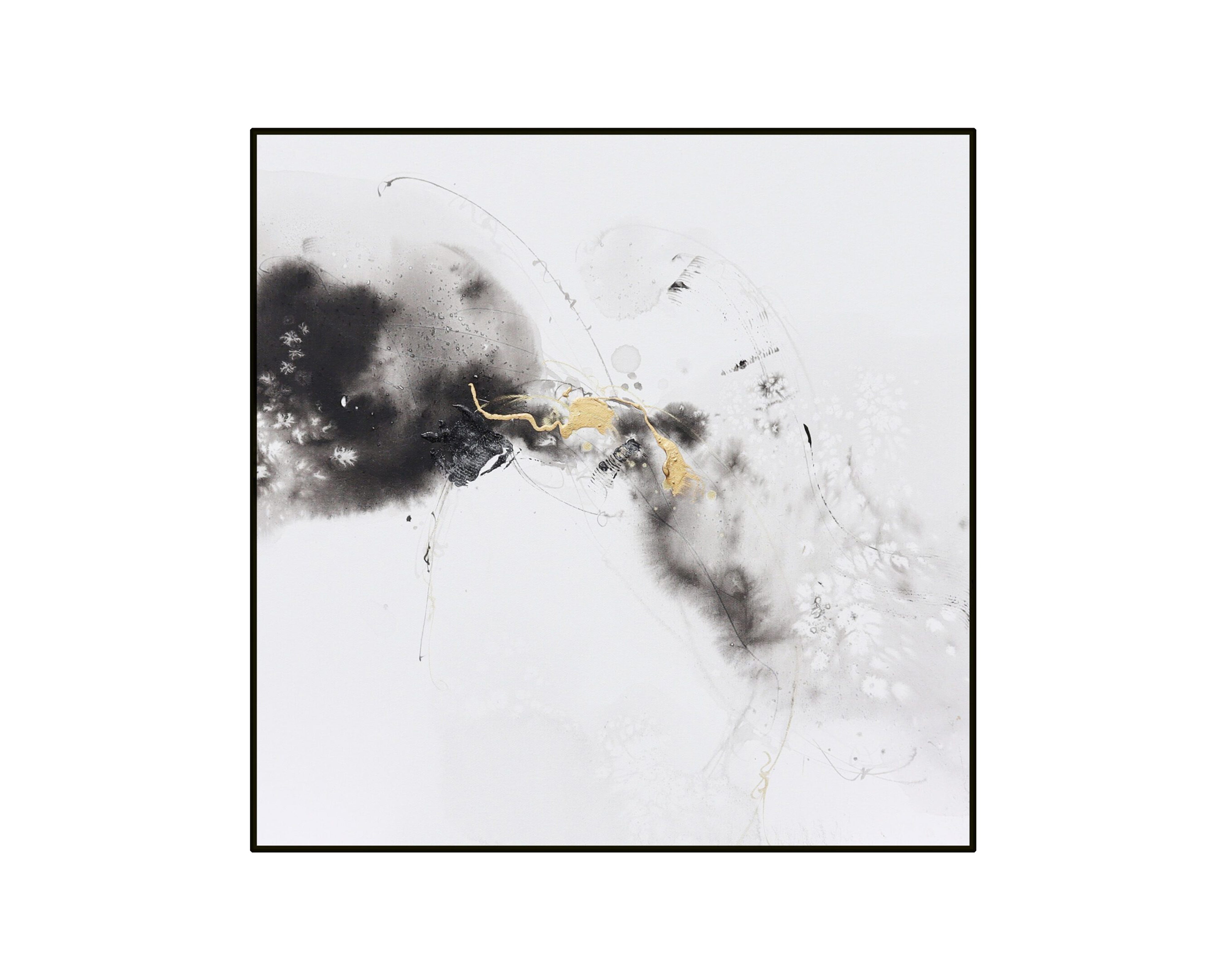 Kovan II Painting - Black, White and Gold