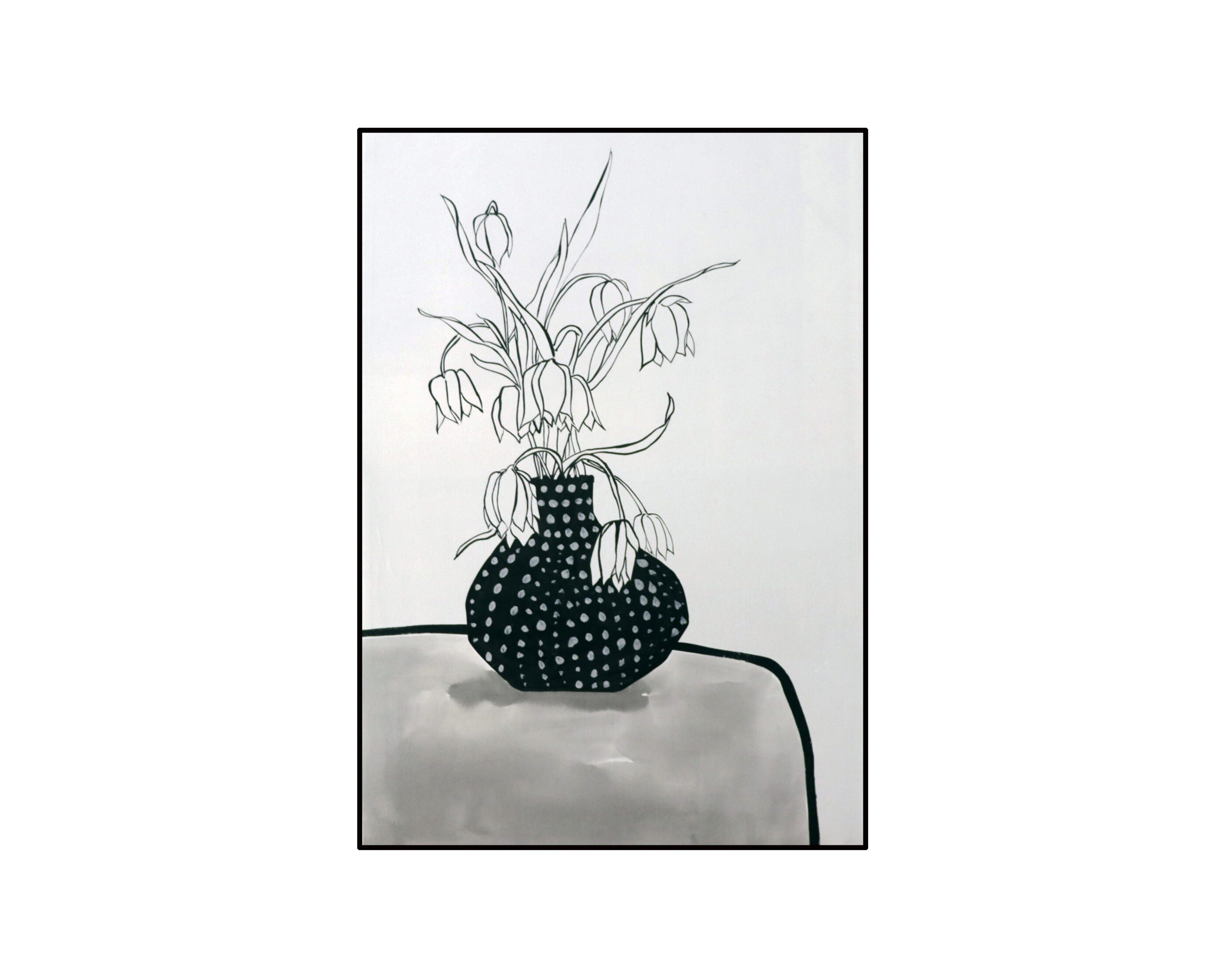 Lopez Oil Painting - Black, White and Grey