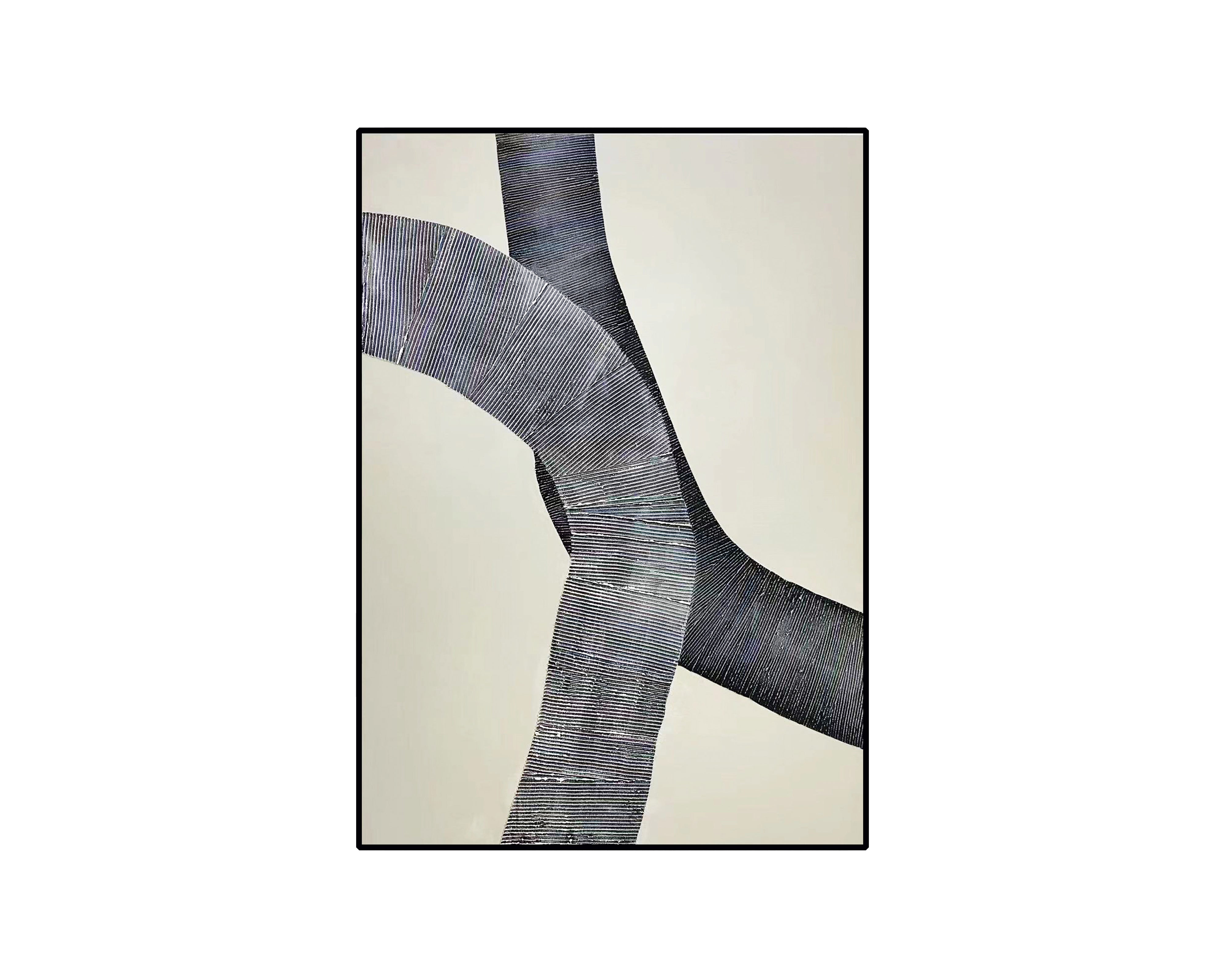 Mind Maze Oil Painting - Grey and Cream