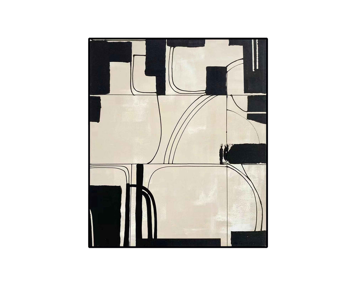 Architect's Dream Oil Painting - Black and Cream
