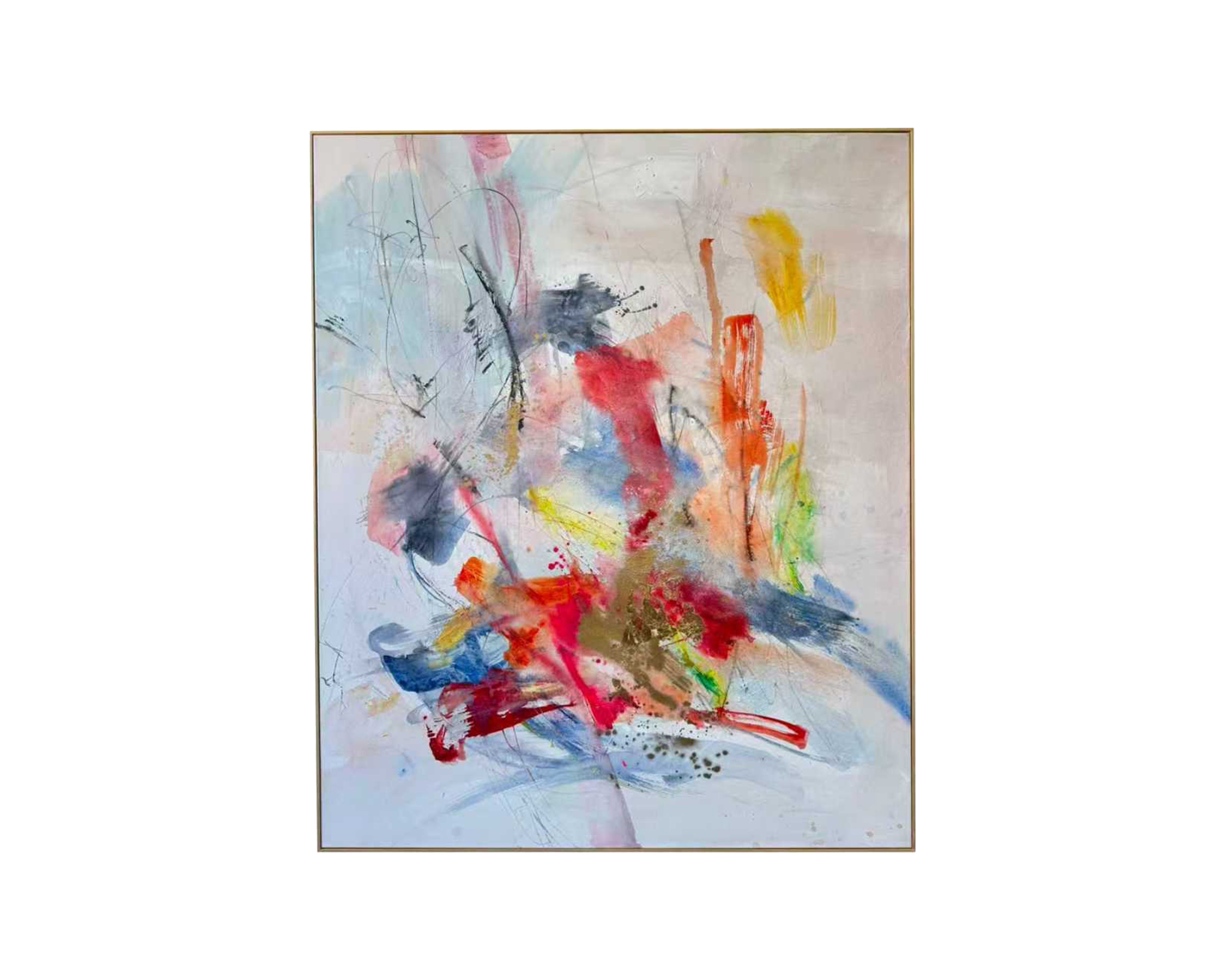 Rhapsody Oil Painting - Hand Painted/White Wood Frame