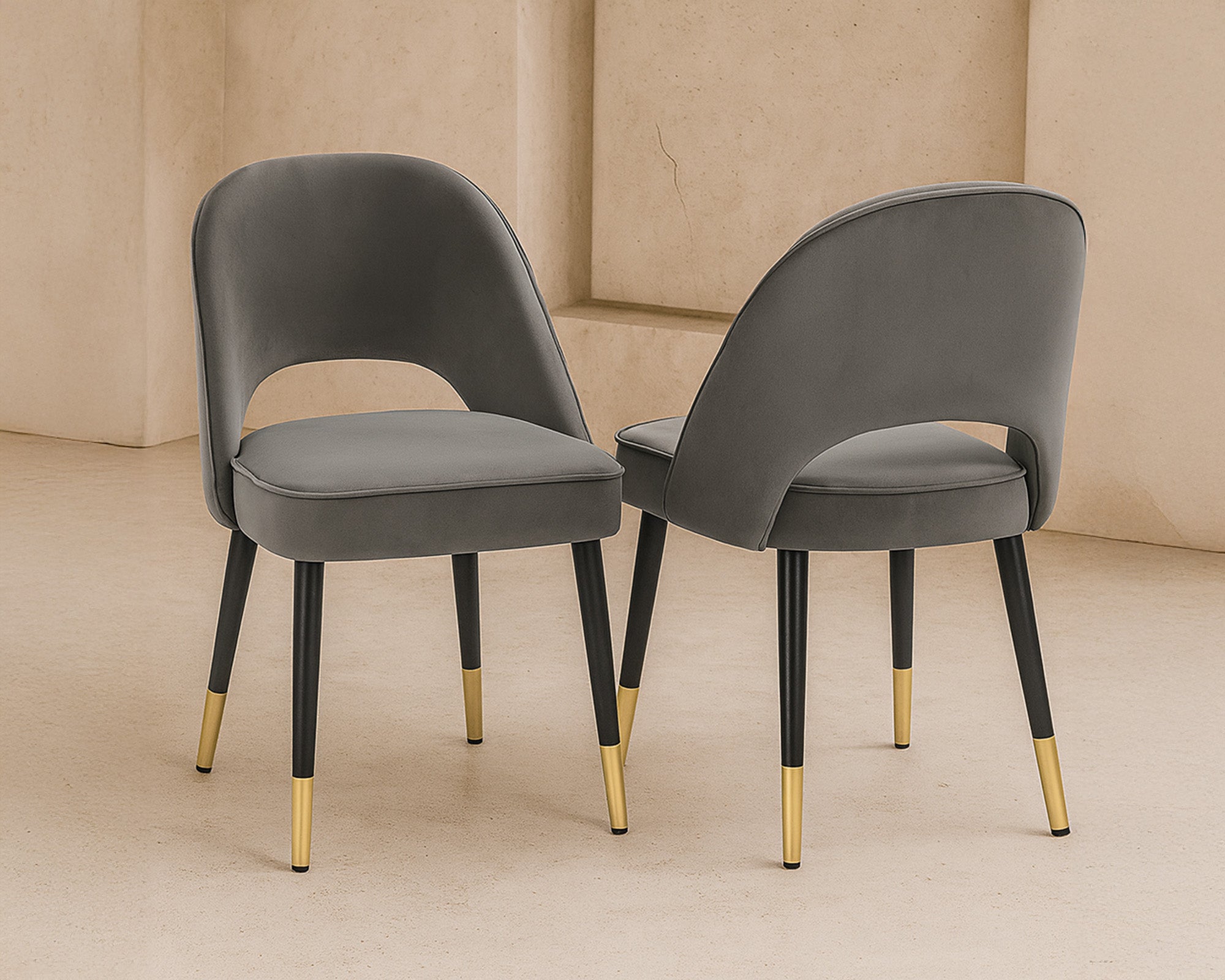 Yves Dining Chair (set of 2) - Kaster II Slate Velvet
