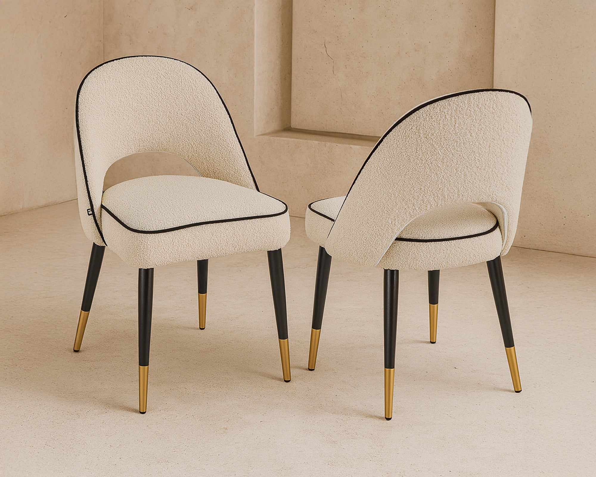 Yves Dining Chair (set of 2) - Boucle Sand
