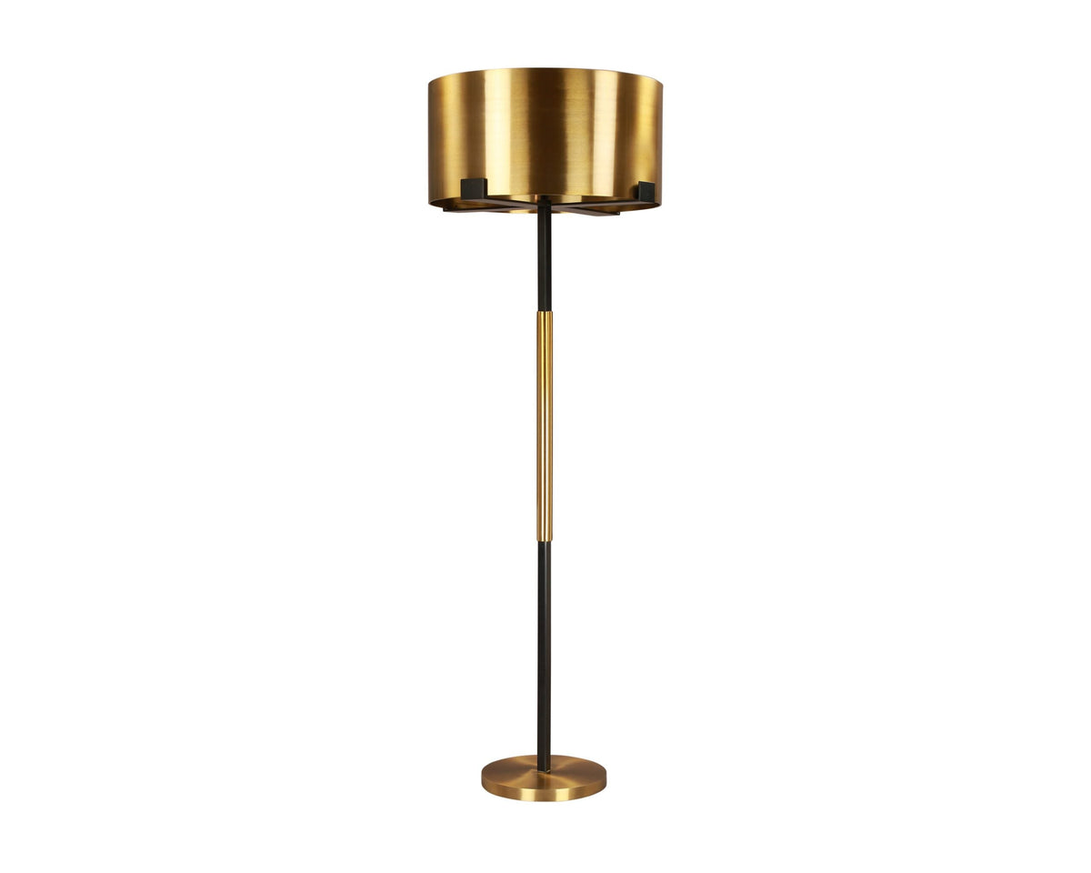 Hamilton Floor Lamp  -  Brushed Brass/Matt Black
