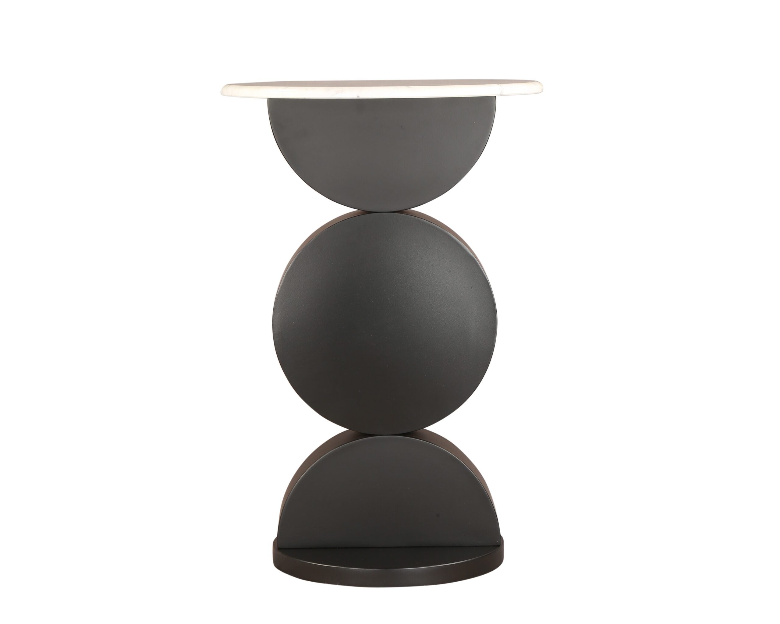 Pop 1 Side Table - Matt Black/White Marble