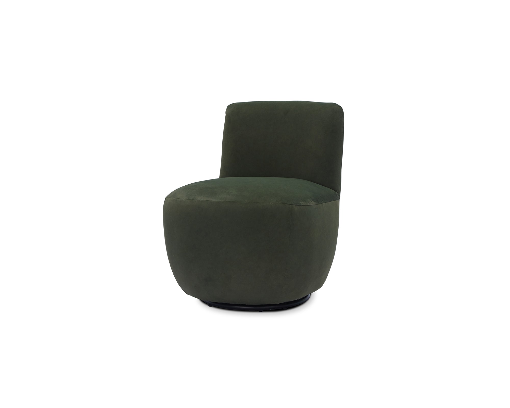 Hopper Swivel Occasional Chair - Hopper Moss | Matt Black Metal (Crib 5)