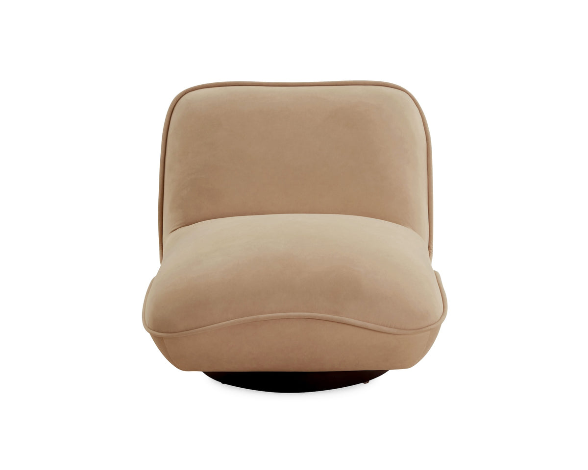Algar Swivel (Crib 5) Occasional Chair - Hopper Desert and Matt Black Metal
