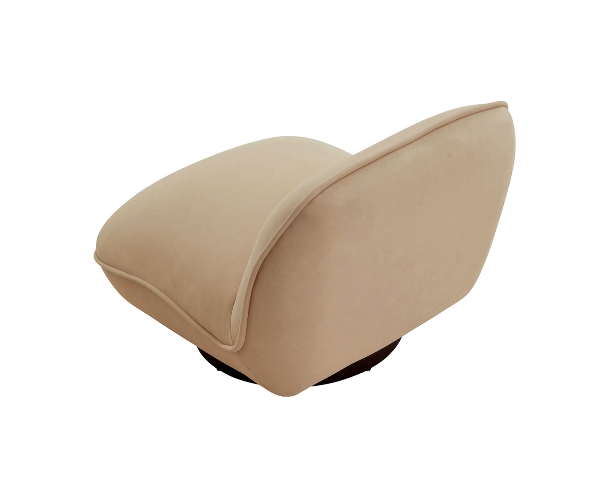 Algar Swivel (Crib 5) Occasional Chair - Hopper Desert and Matt Black Metal