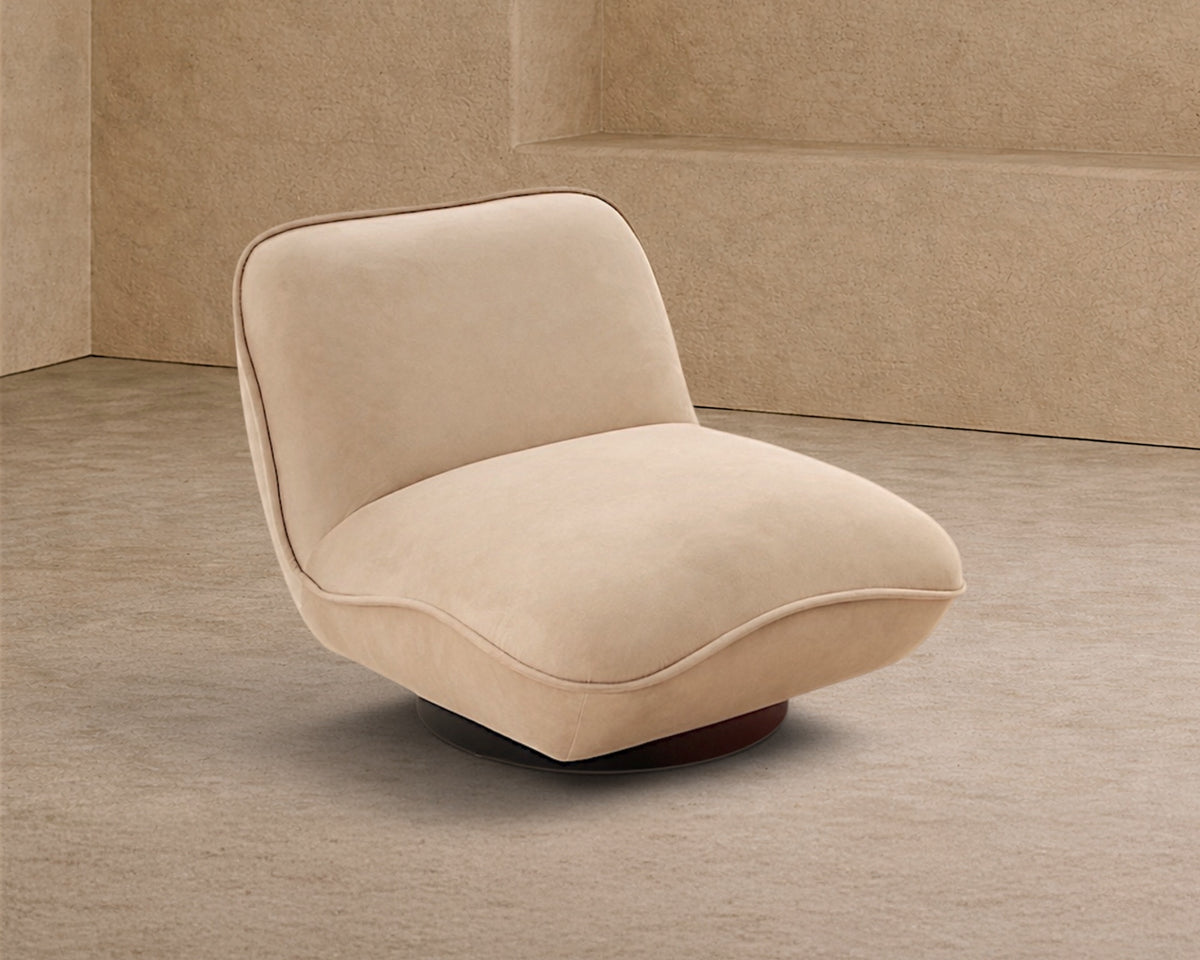 Algar Swivel (Crib 5) Occasional Chair - Hopper Desert and Matt Black Metal