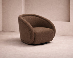 Alice Swivel Occasional Chair - Capella Fennel Seed | Matt Black Metal (Crib 5)
