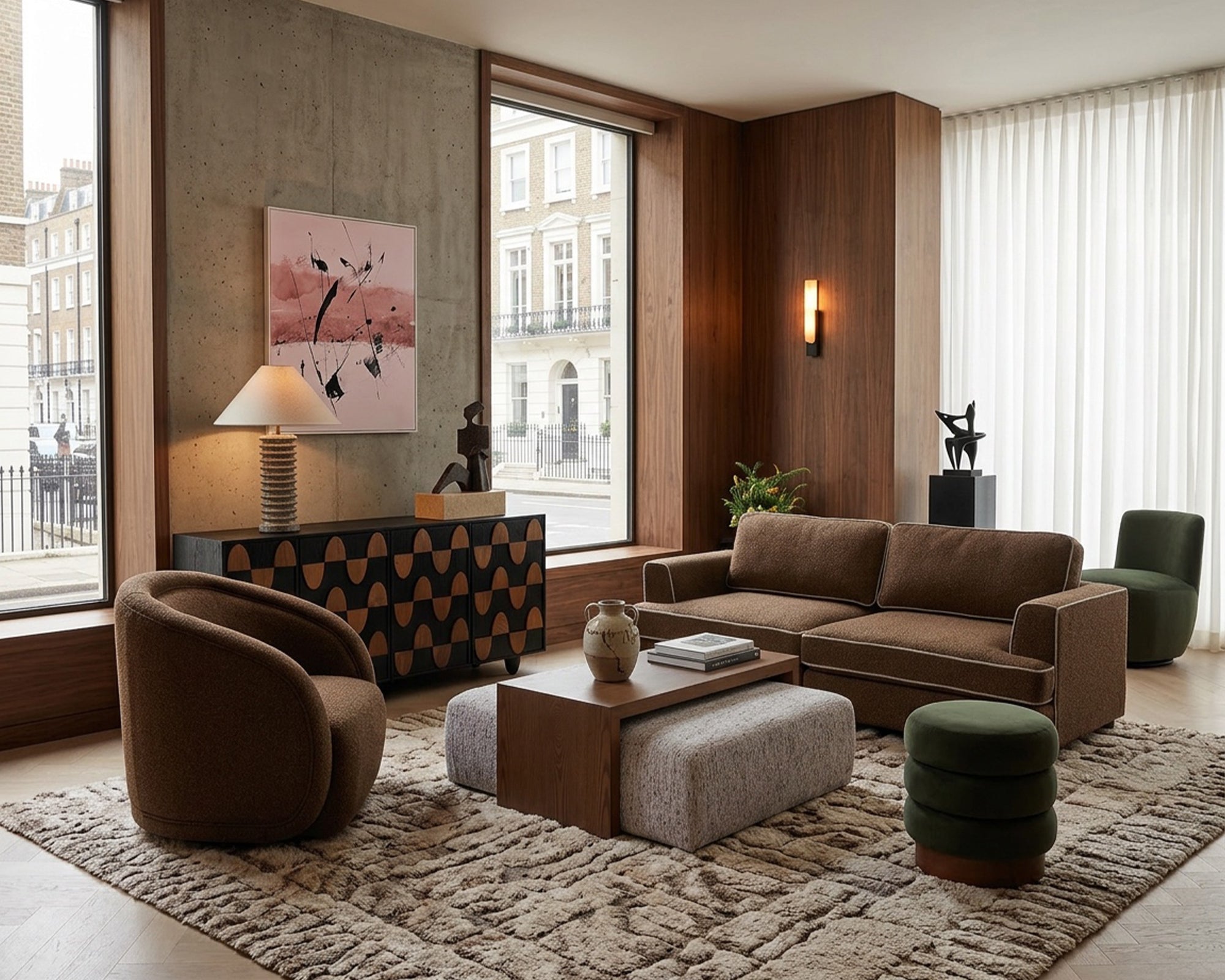 Cameron Sofa - Capela Fennel Seed with Capela Sand Piping | Dark Brown Ash (Crib 5)