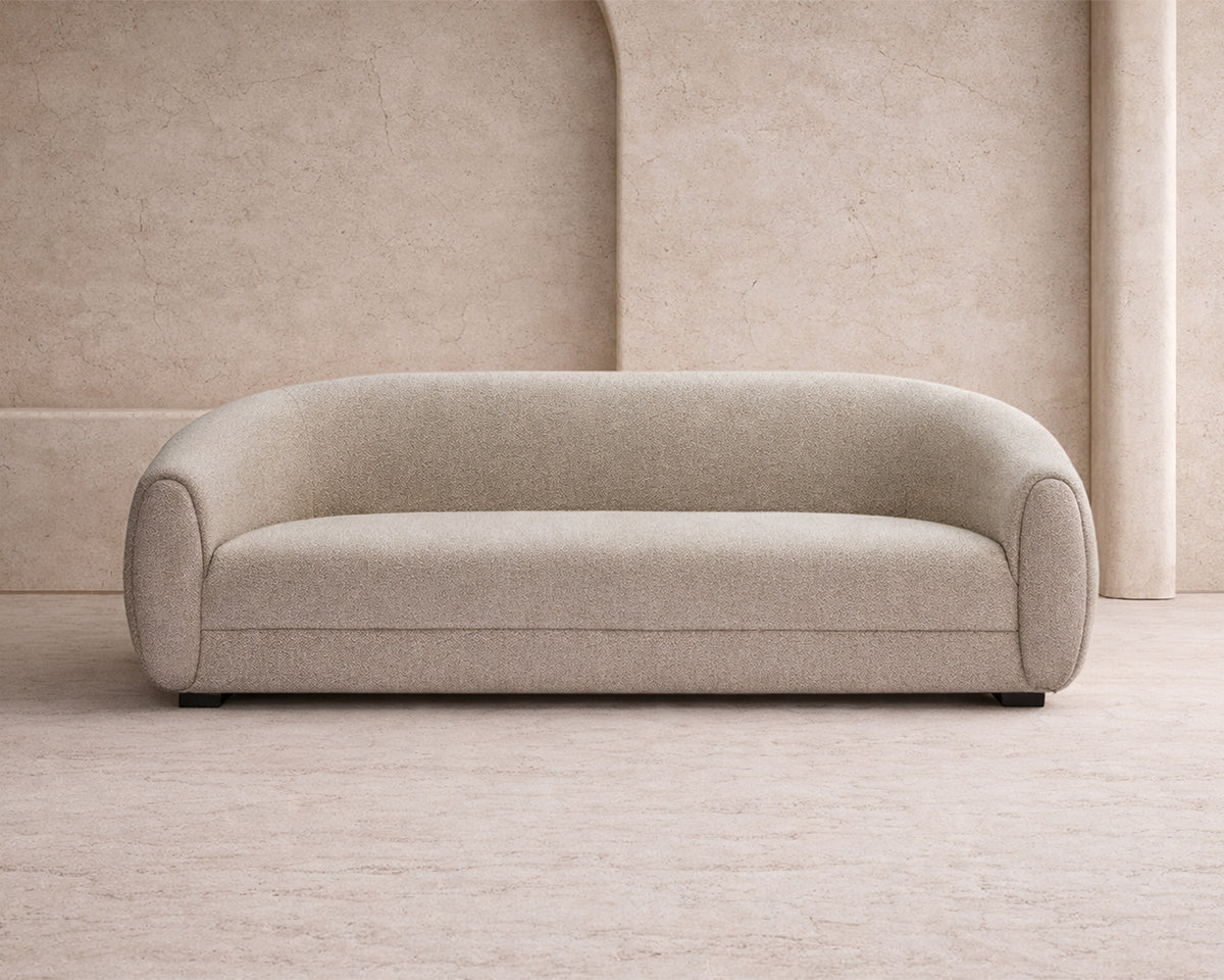 Voltaire Sofa - Capella Sand | Dark Brown Solid Wood (Crib 5)