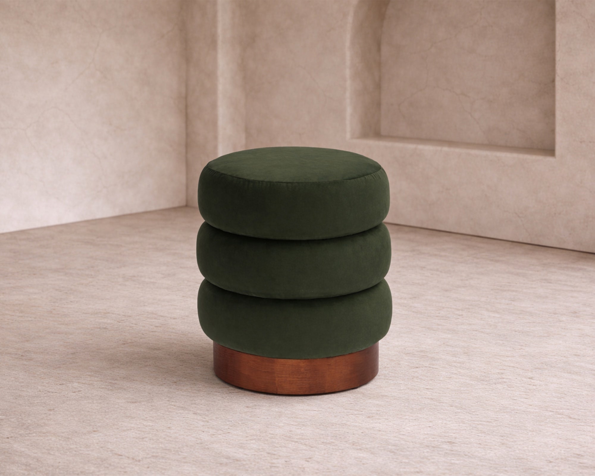 Trace Footstool - Hopper Moss | Mid Brown Oak (Crib 5)