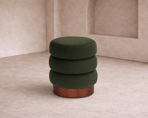 Trace Footstool - Hopper Moss | Mid Brown Oak Sold Wood (Crib 5)