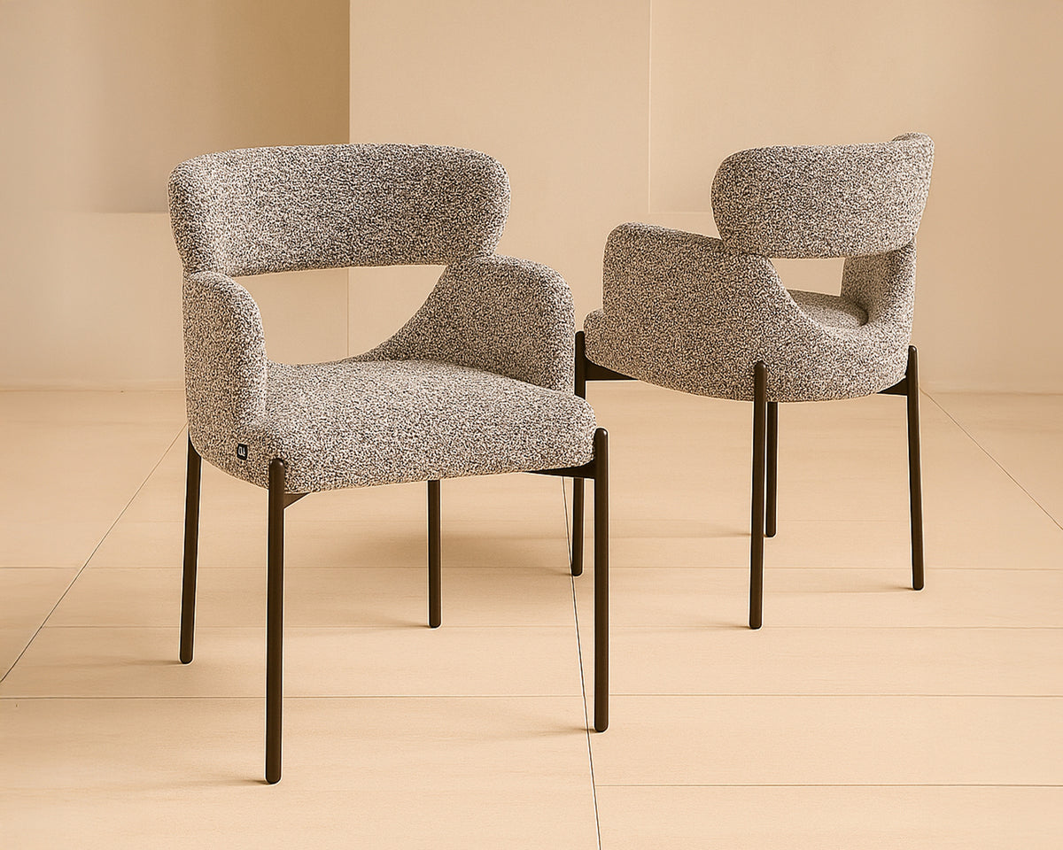 Aga Dining Chairs (Crib 5) (set of 2) - Dexter Sparkle Stone