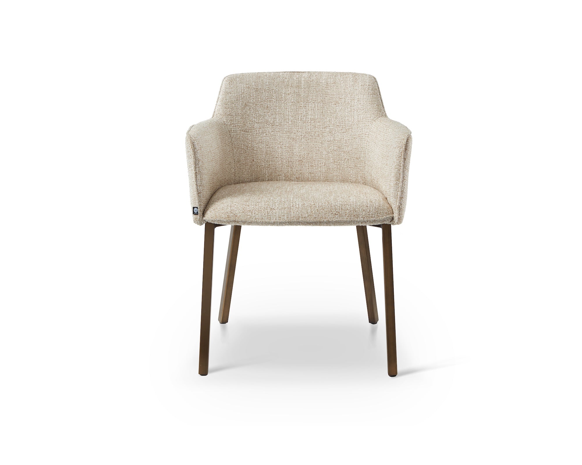 Tessa Dining Chair (set of 2) - (Crib 5) Field Beige Fabric & Hairline Antique Brass