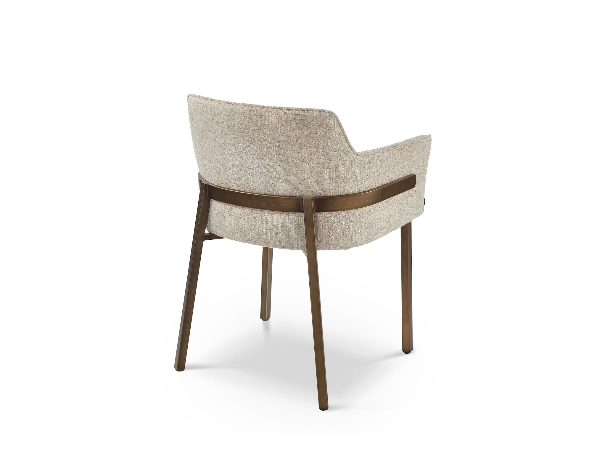 Tessa Dining Chair (set of 2) - (Crib 5) Field Beige Fabric & Hairline Antique Brass