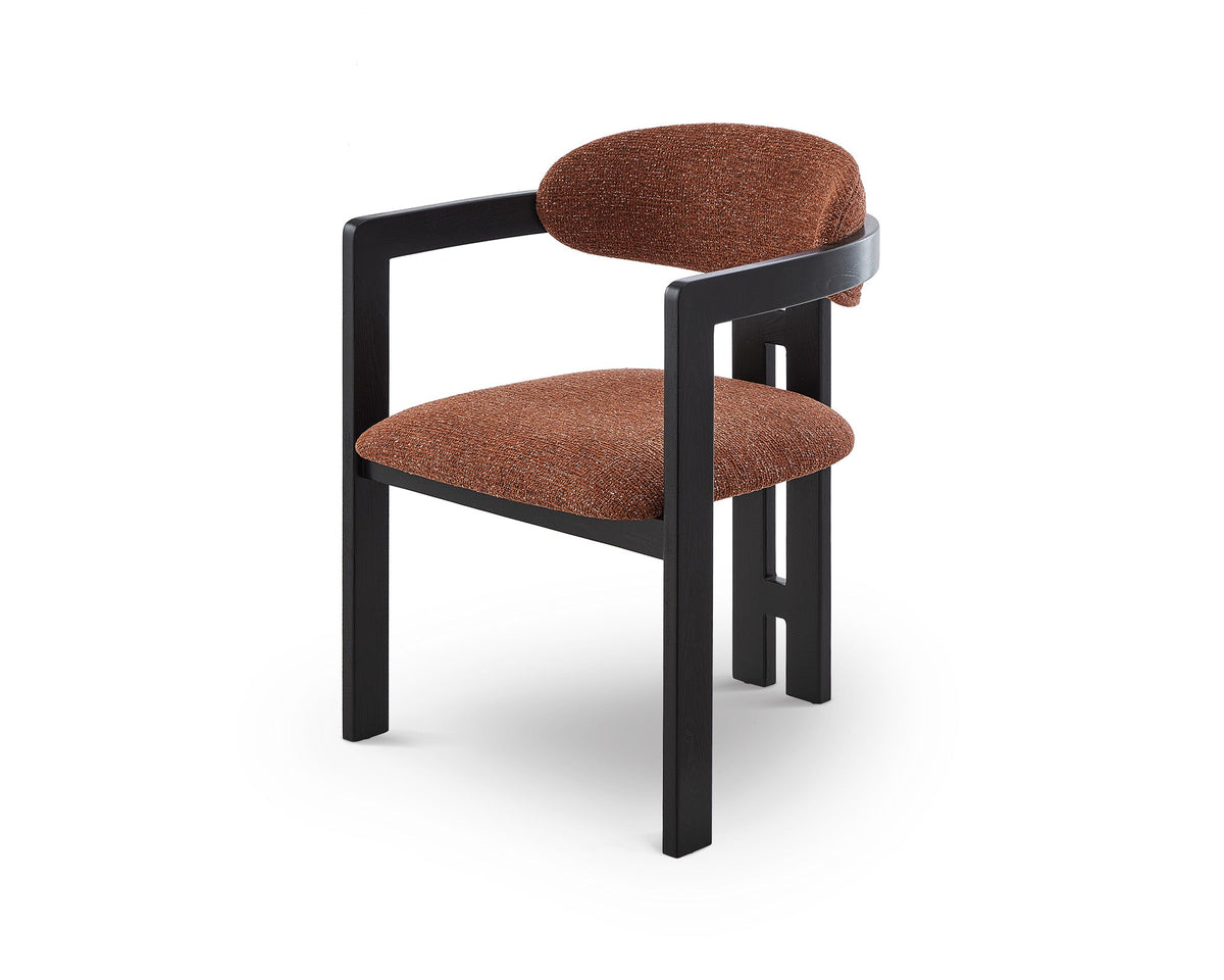 Neo Dining Chair (Crib 5)  -  Bari Chestnut Red & Matt Black