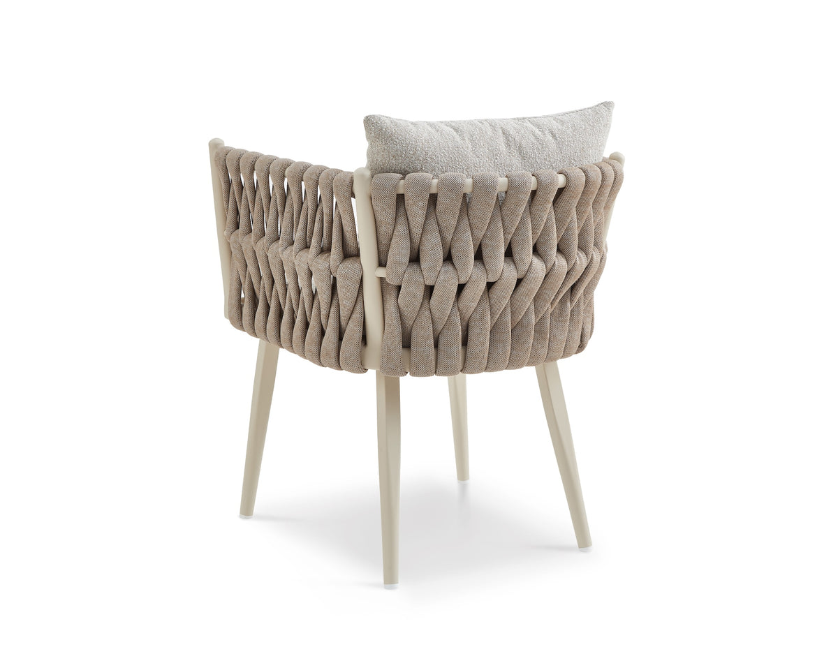 Charly Outdoor Dining Chair - (Crib 5) Forest Beige & Warm Ivory