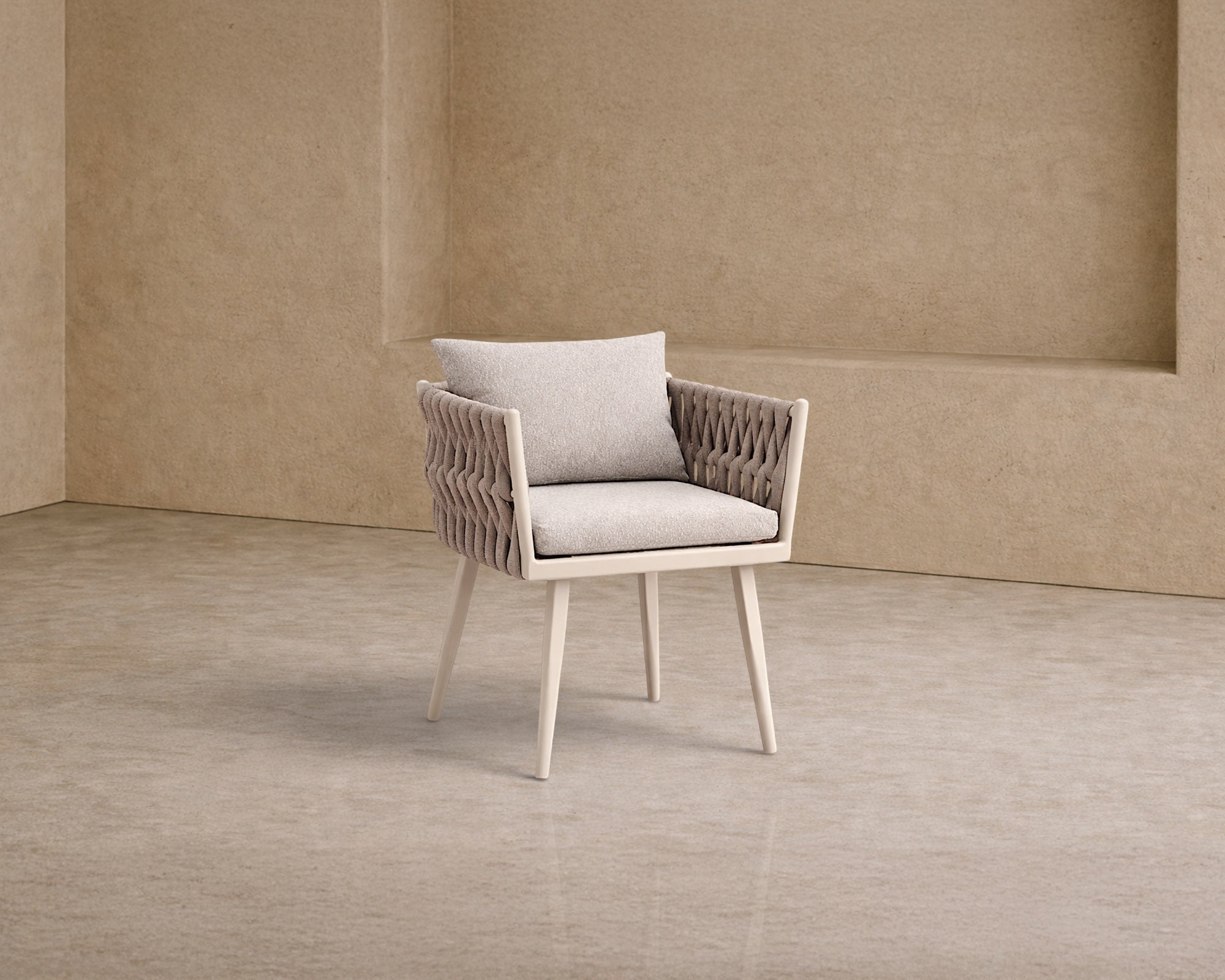 Charly Outdoor Dining Chair - (Crib 5) Forest Beige & Warm Ivory