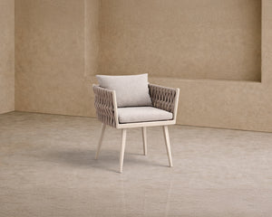 Charly Outdoor Dining Chair - (Crib 5) Forest Beige & Warm Ivory
