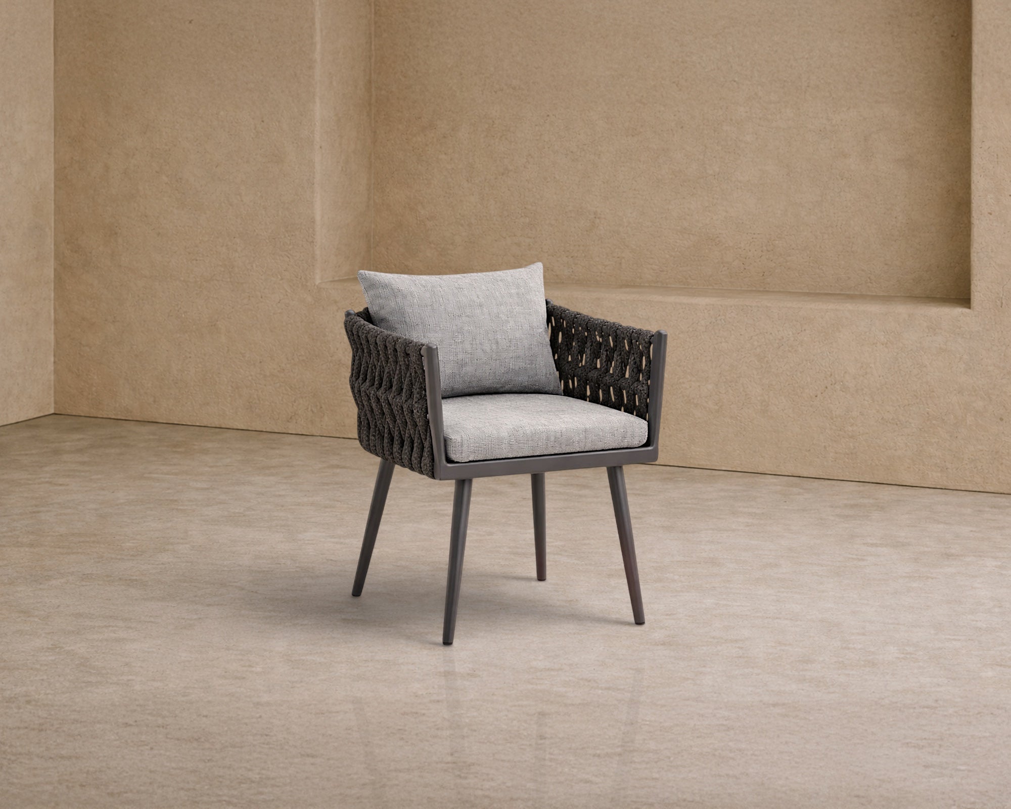 Charly Outdoor Dining Chair - (Crib 5) Hunter Stone and Charcoal Grey