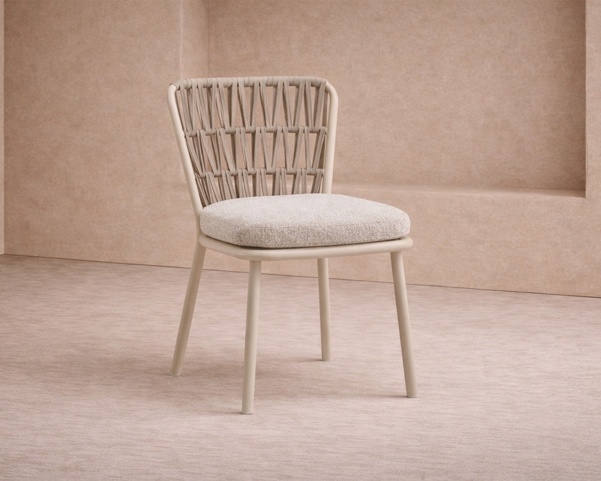 Ariana Outdoor Dining Chair (set of 2) - (Crib 5) Forest Beige & Warm Ivory