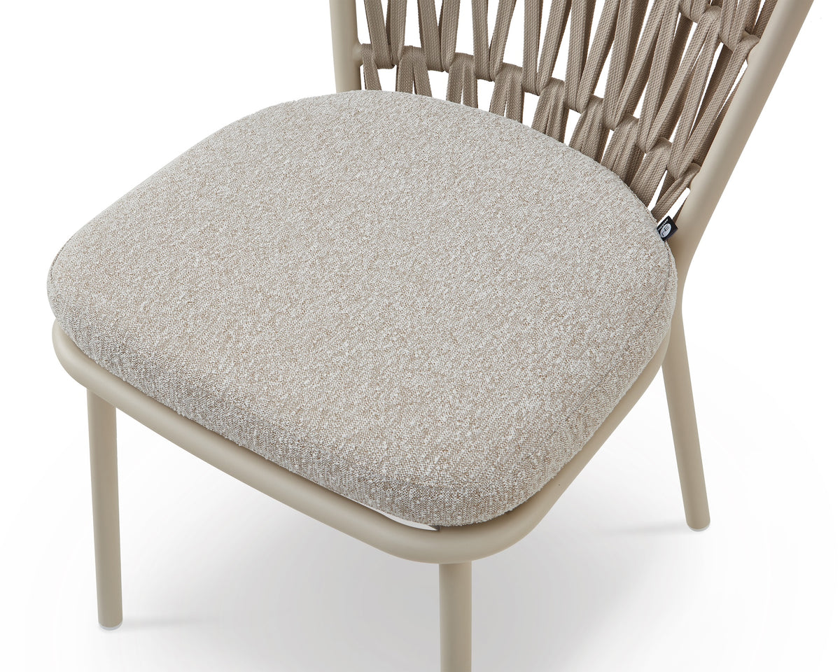 Ariana Outdoor Dining Chair (set of 2) - (Crib 5) Forest Beige & Warm Ivory
