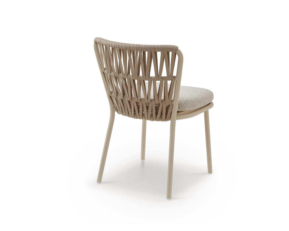 Ariana Outdoor Dining Chair (set of 2) - (Crib 5) Forest Beige & Warm Ivory