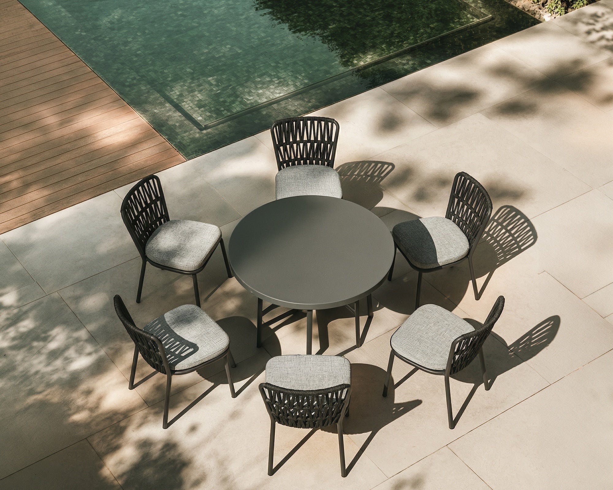 Ariana Outdoor Dining Chair (set of 2) - (Crib 5) Hunter Stone and Charcoal Grey