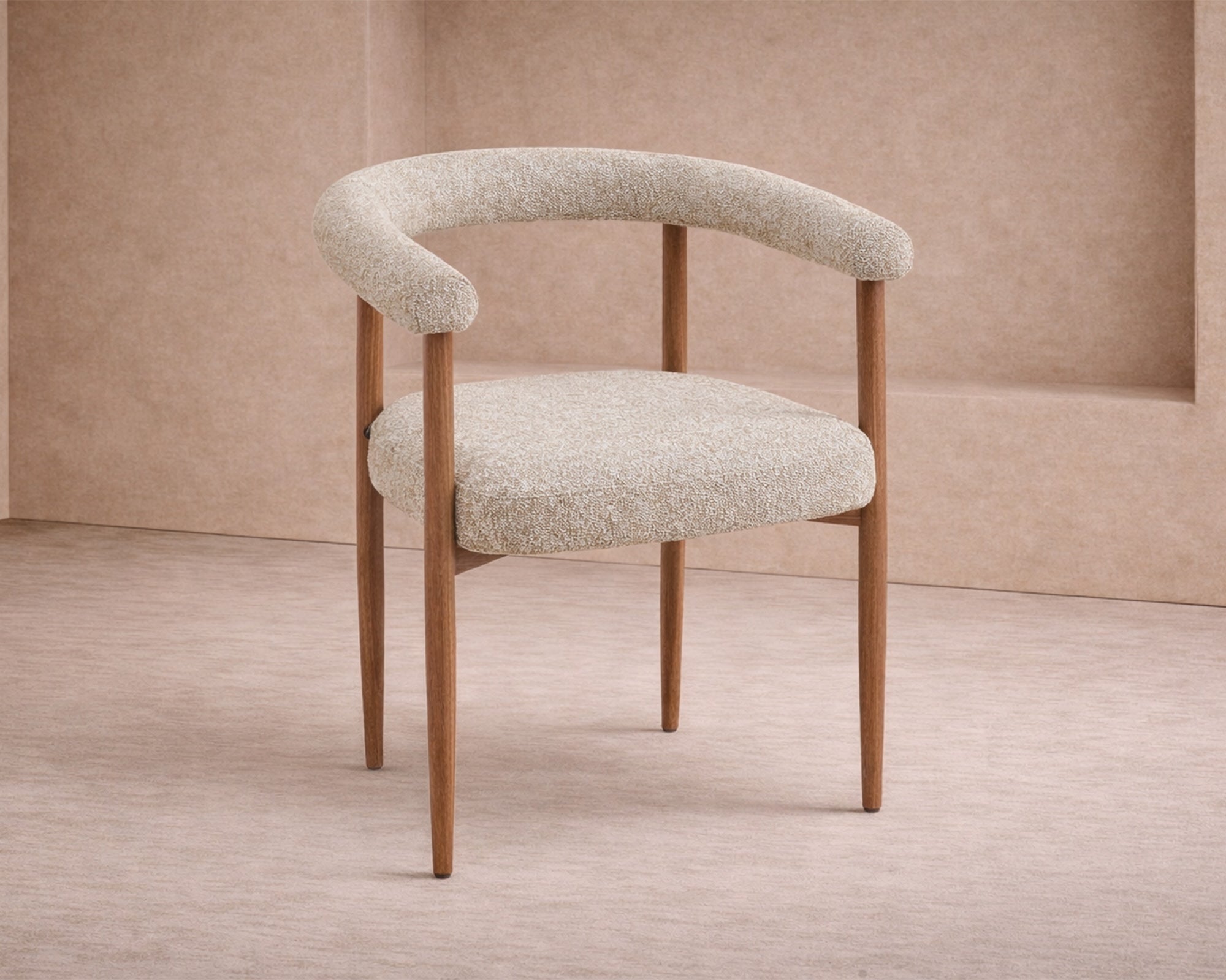 Nantes Outdoor Dining Chair - (Crib 5) Lima Beige and Walnut