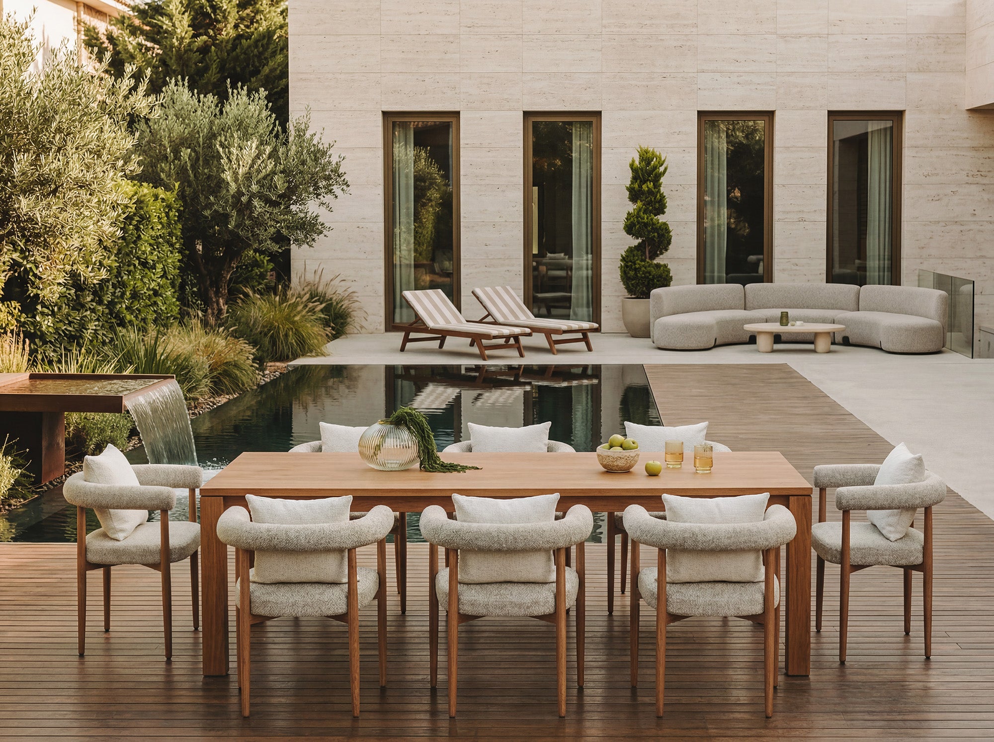 Nantes Outdoor Dining Chair - (Crib 5) Lima Beige and Walnut