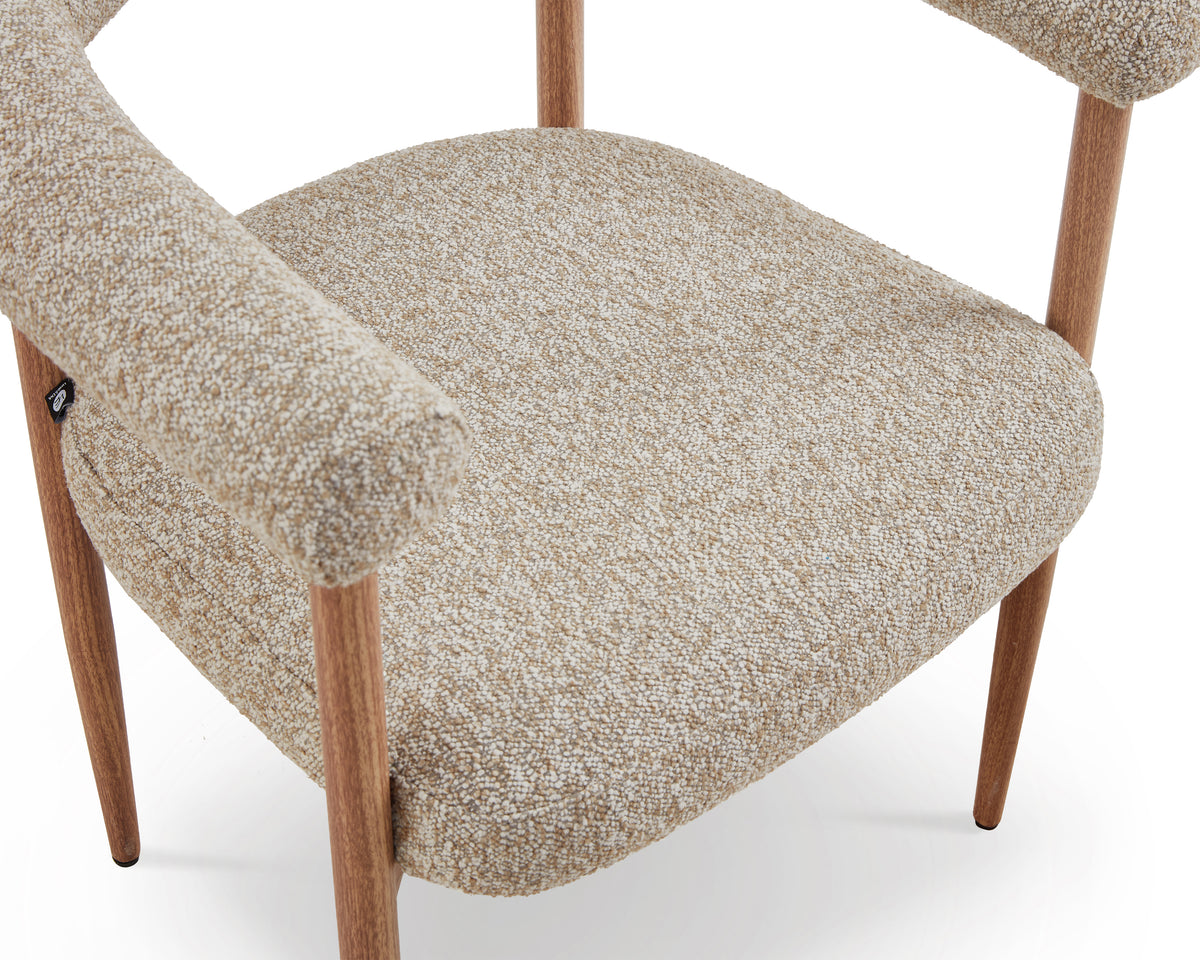 Nantes Outdoor Dining Chair - (Crib 5) Lima Beige and Walnut