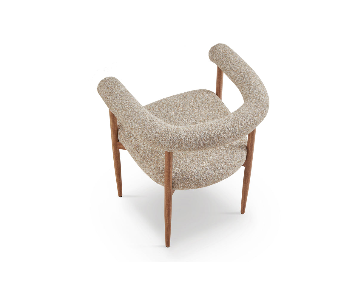 Nantes Outdoor Dining Chair - (Crib 5) Lima Beige and Walnut