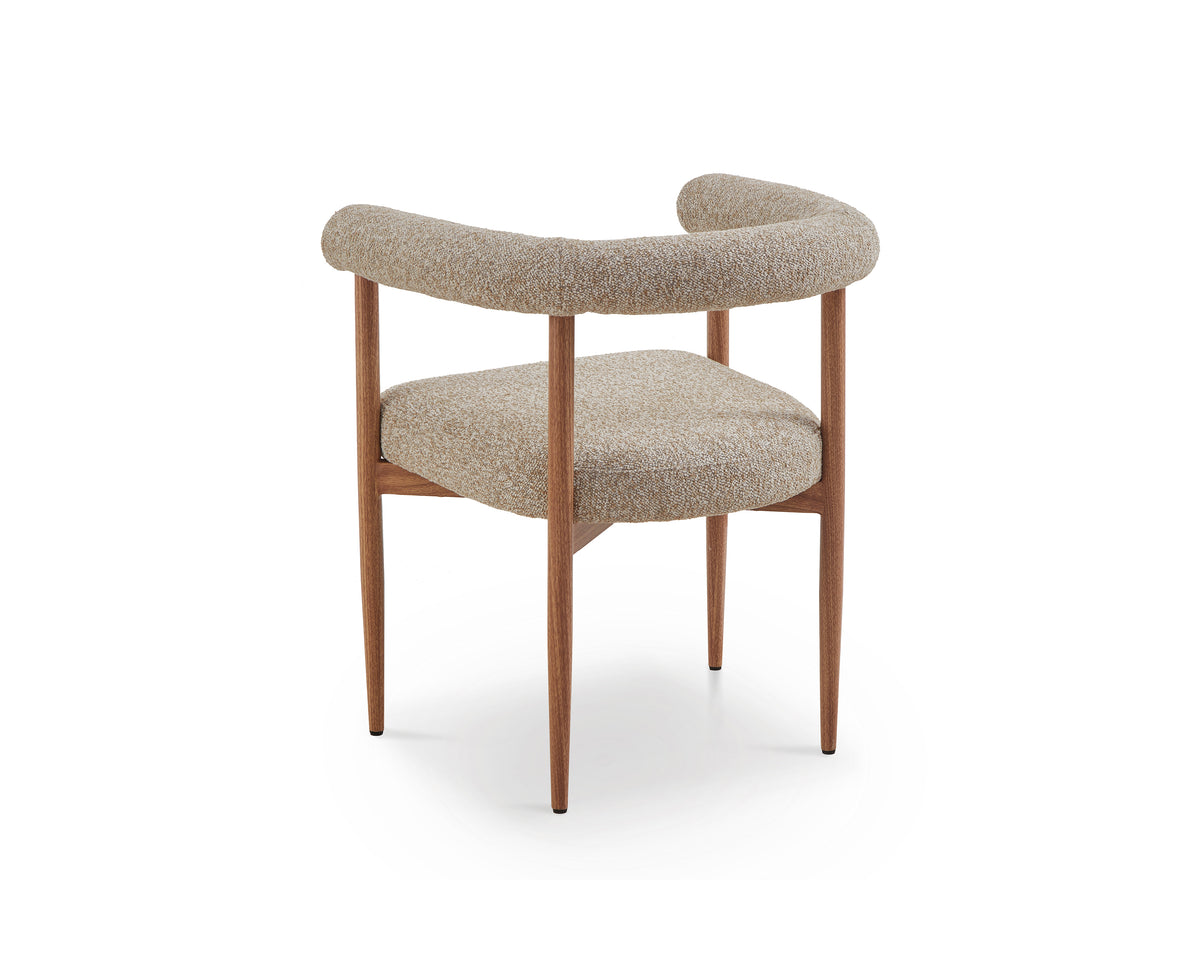 Nantes Outdoor Dining Chair - (Crib 5) Lima Beige and Walnut
