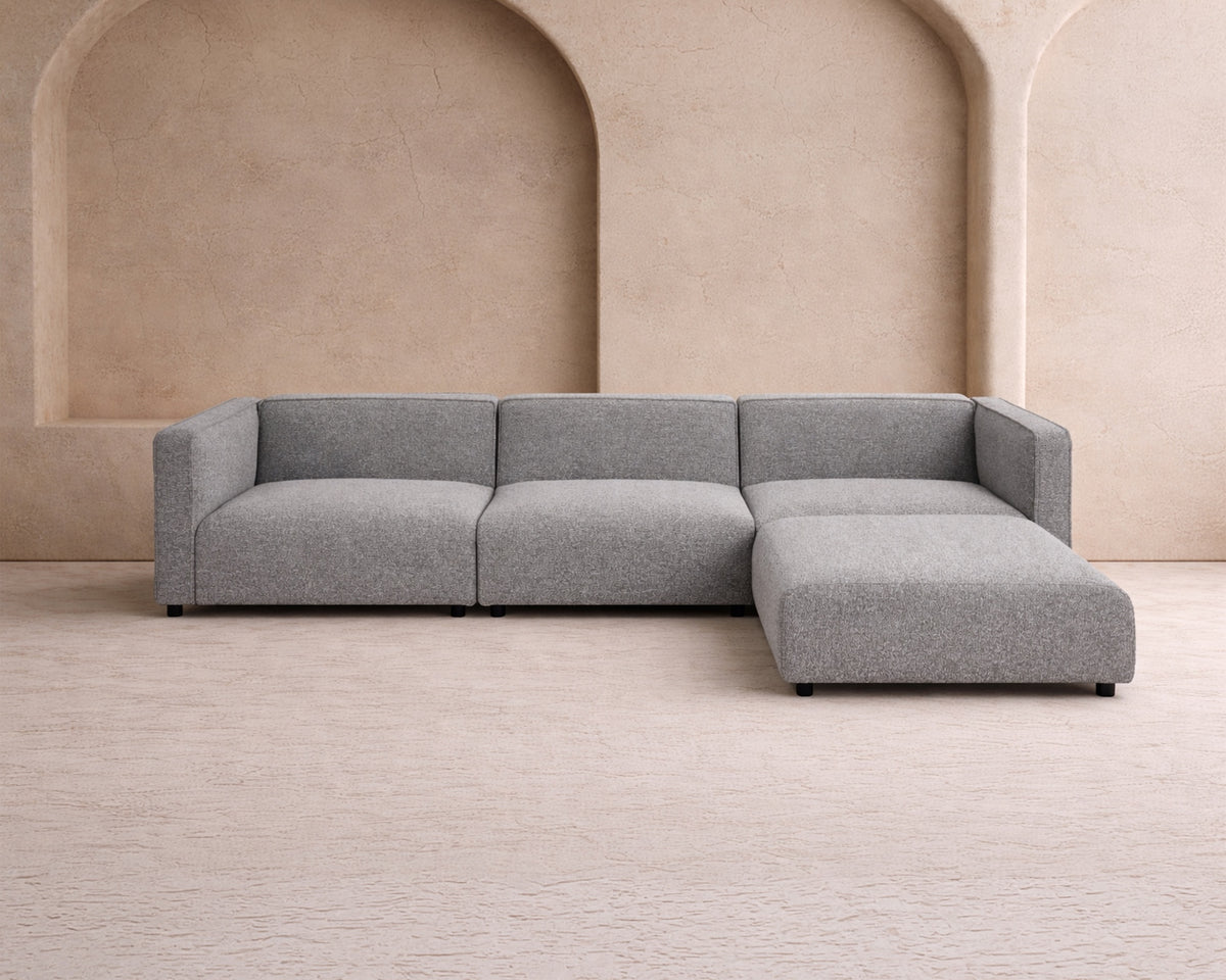 Riviera Outdoor Modular Sofa - (Crib 5) Lima Grey and Deep Charcoal