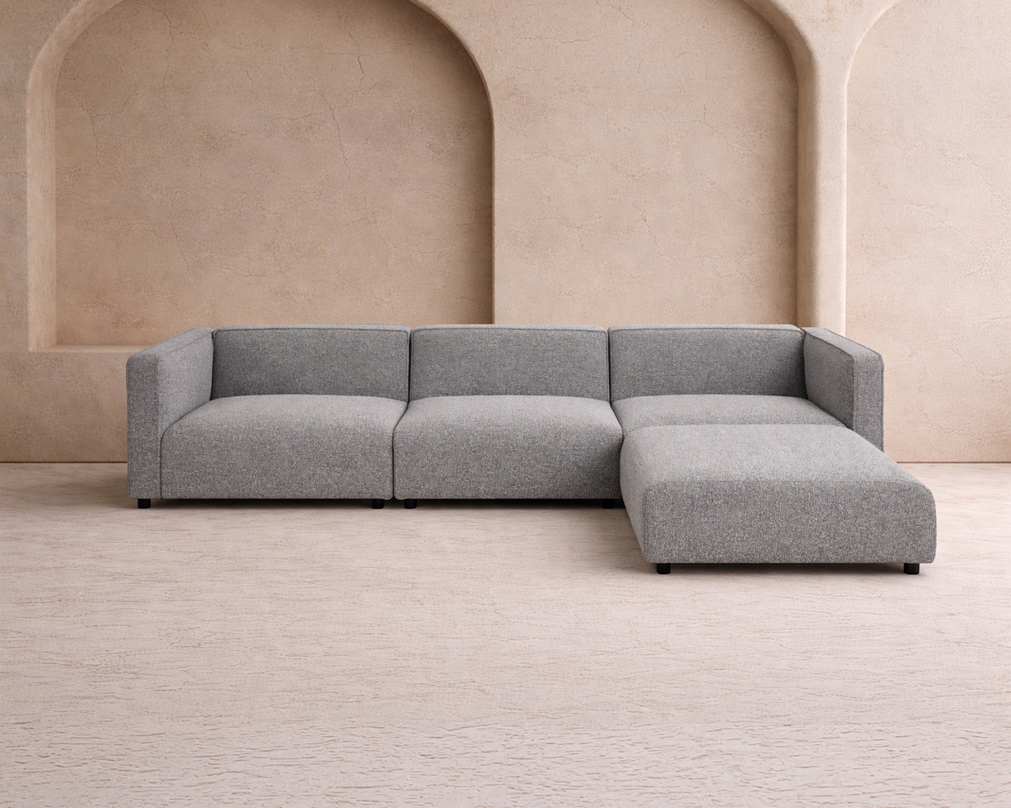 Riviera Outdoor Modular Sofa - (Crib 5) Lima Grey and Deep Charcoal